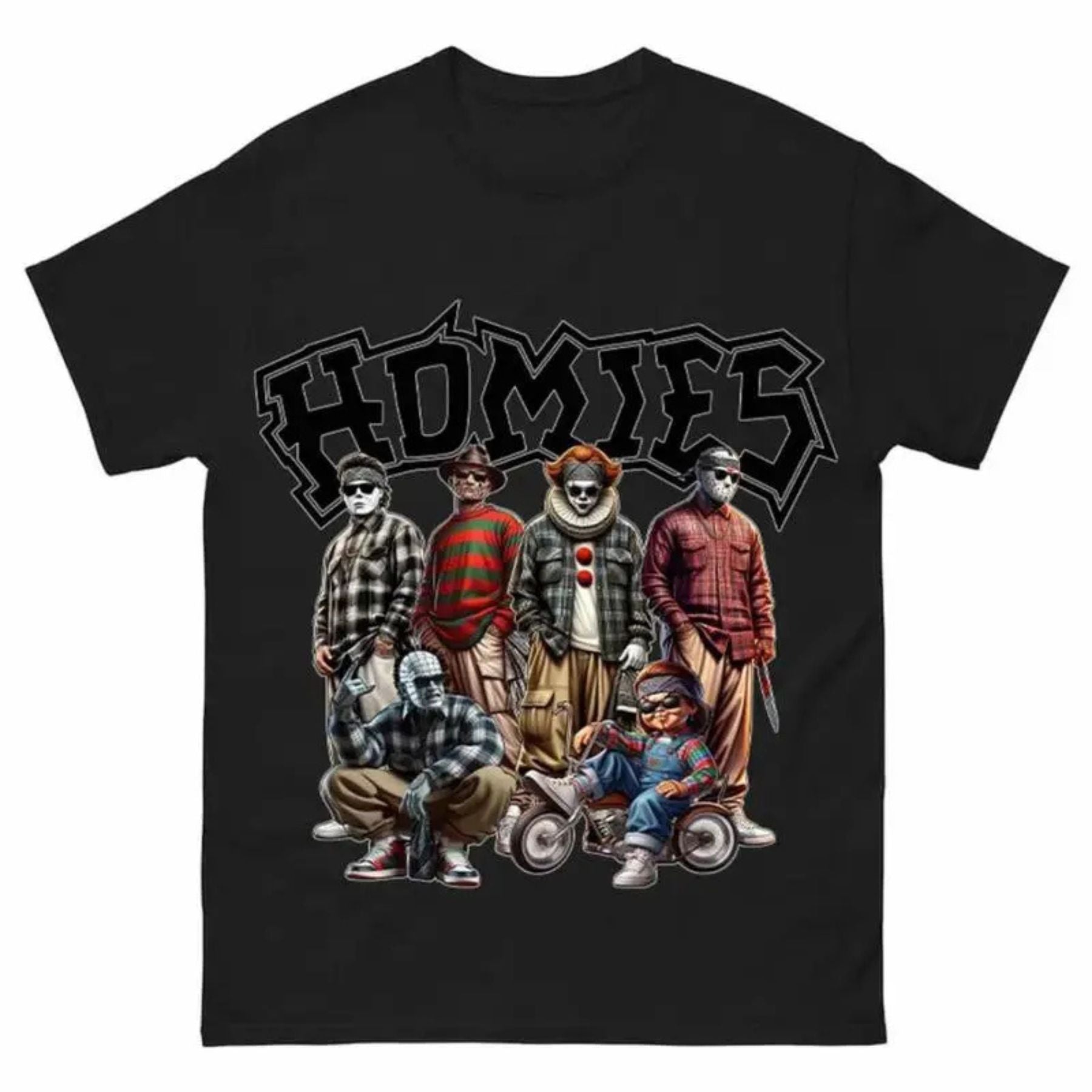Pasimax "Homies Horror" Movie Villains T-Shirt — back view