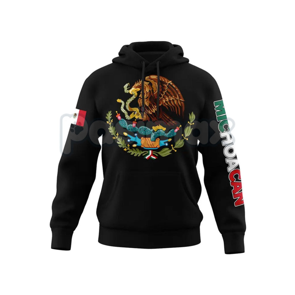 Pasimax Mexico States Design Black Hoodie — back view