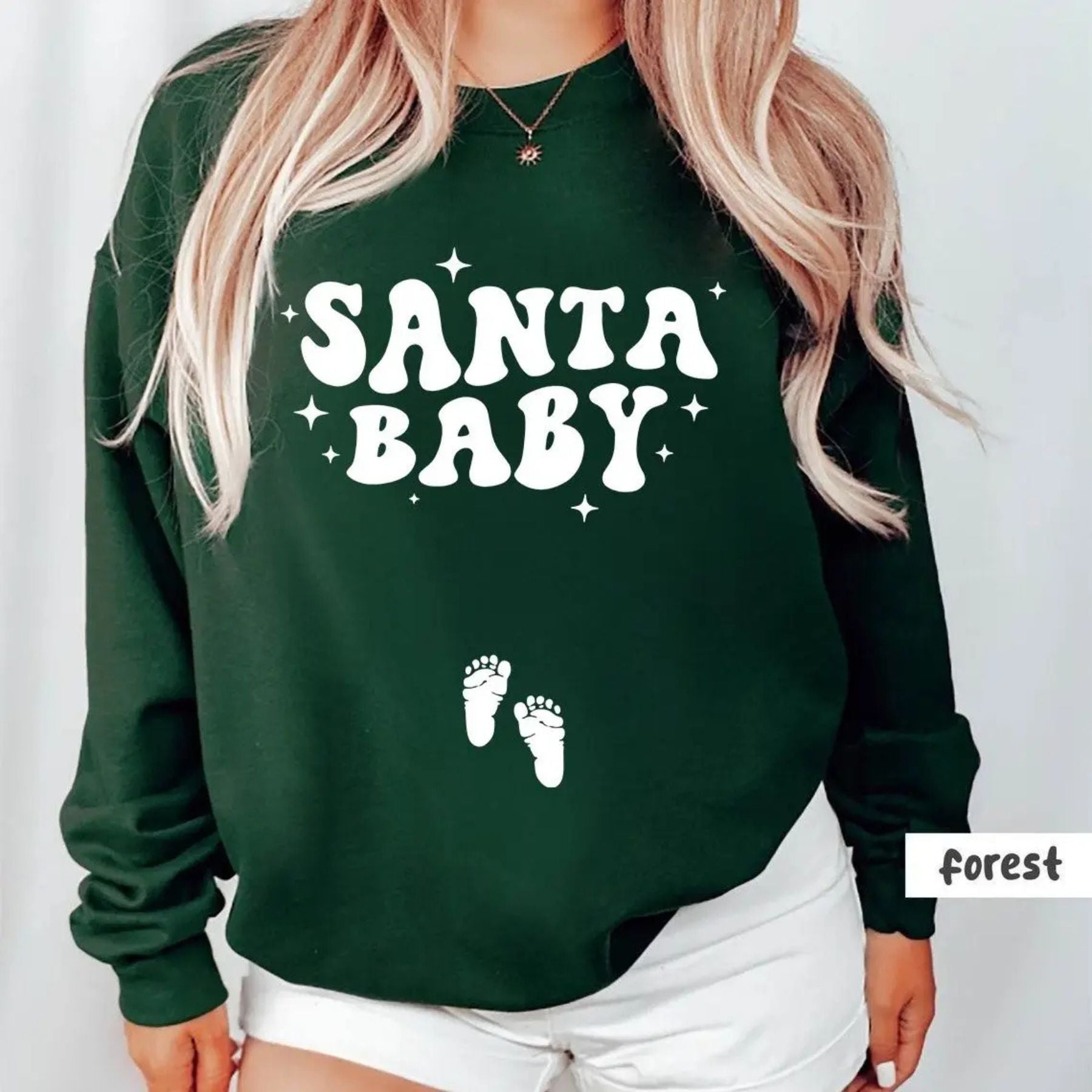 Pasimax Christmas Pregnancy Announcement Sweatshirt — back view