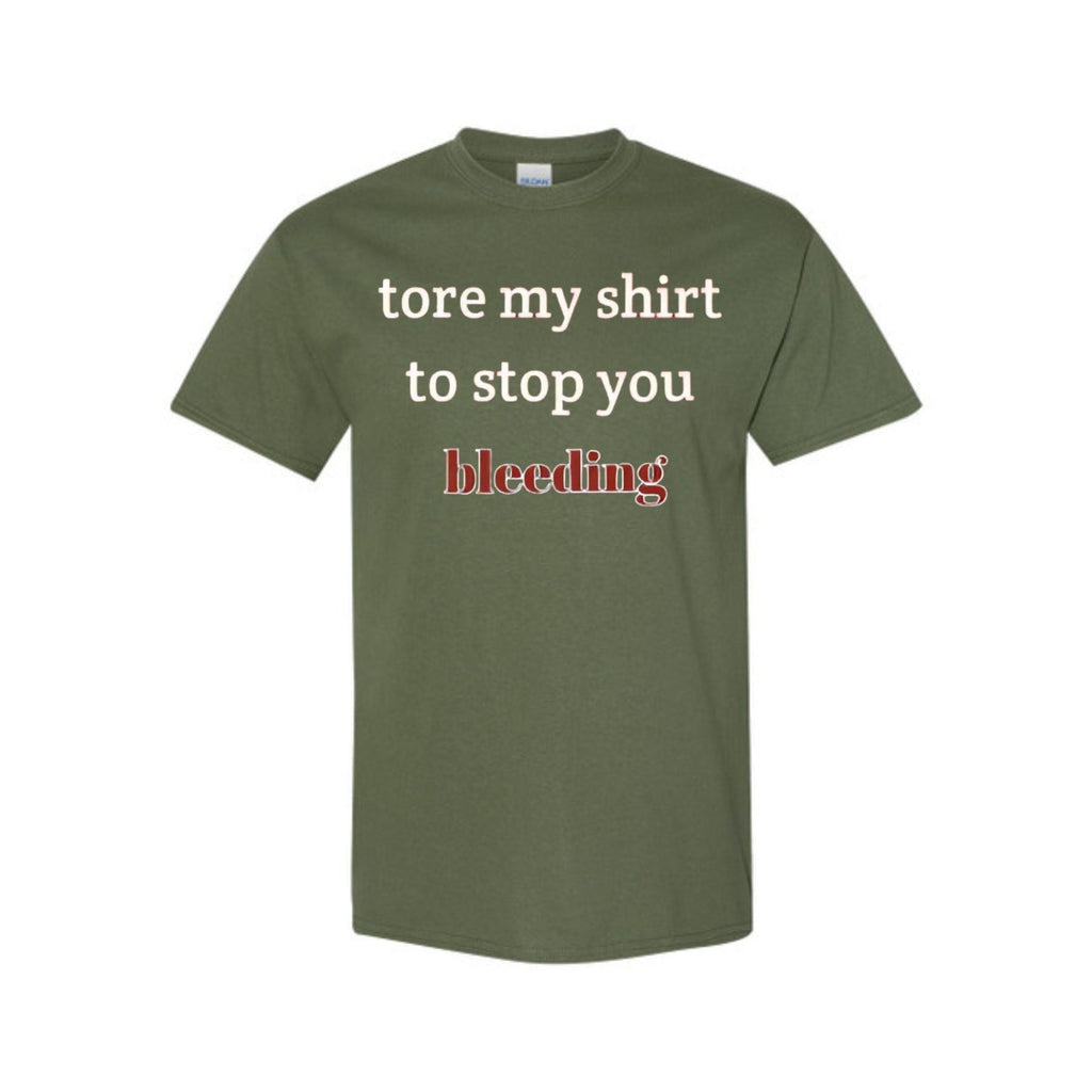 Pasimax "Tore My Shirt To Stop You Bleeding" T-Shirt — back view