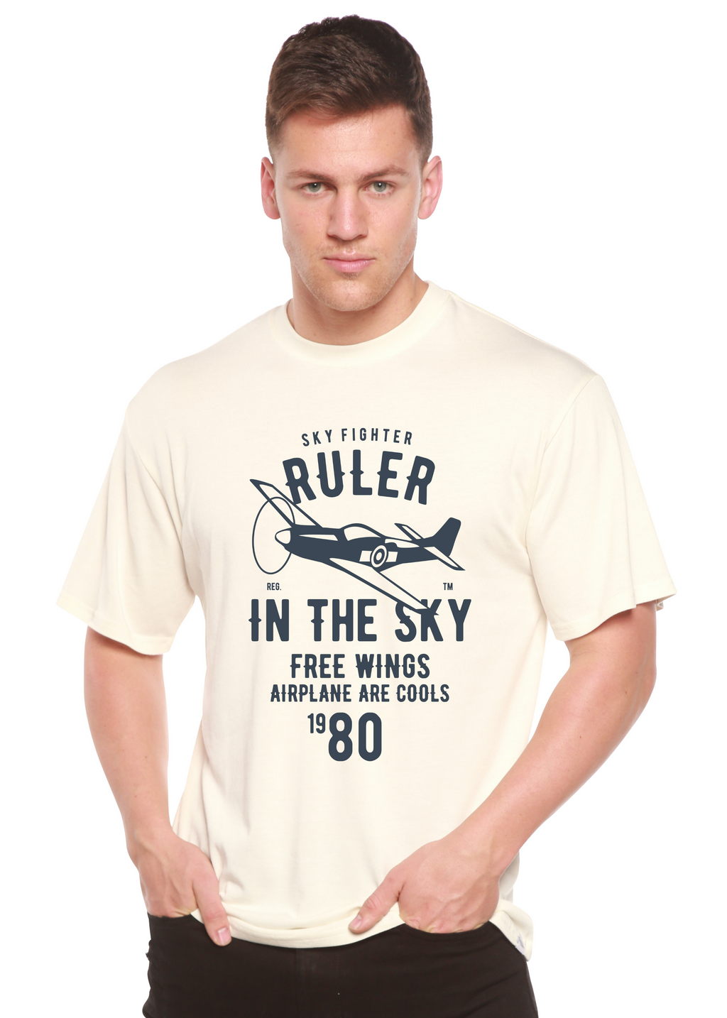 Spun Bamboo Ruler In The Sky Spun Bamboo® Men's Bamboo Viscose/Organic Cotton Short Sleeve Graphic T-Shirt — main product sho