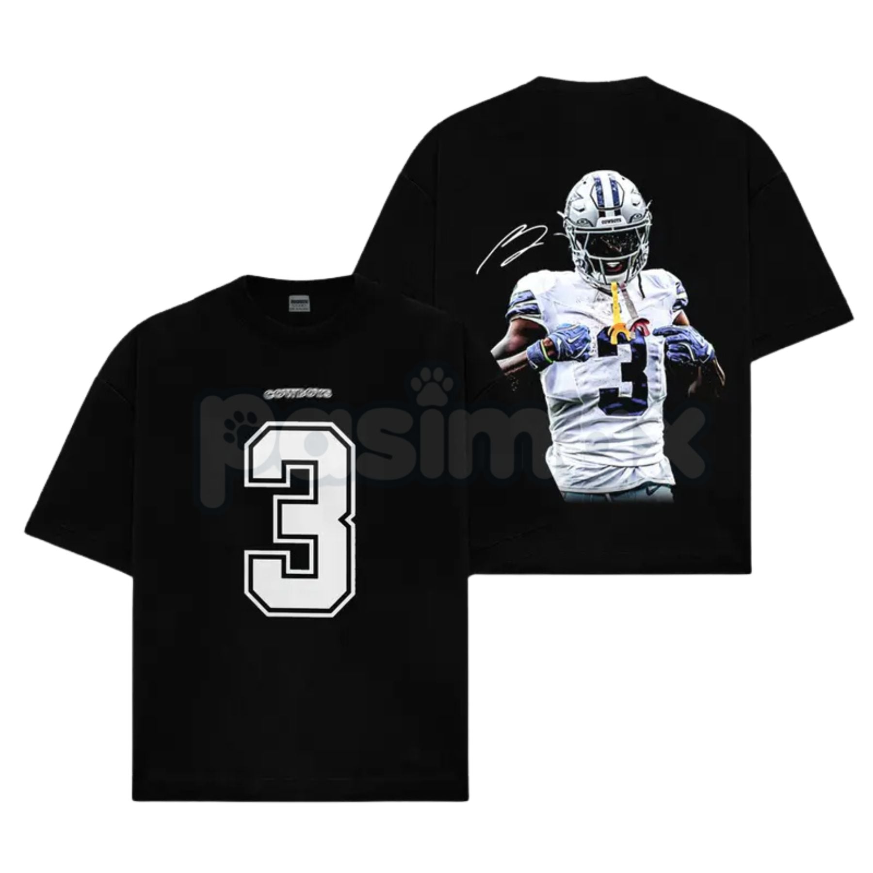 Pasimax George Pickens 3 Celly For Cowboys Game Day Fits – Cotton Hoodie, Sweatshirt & T-Shirt — side view