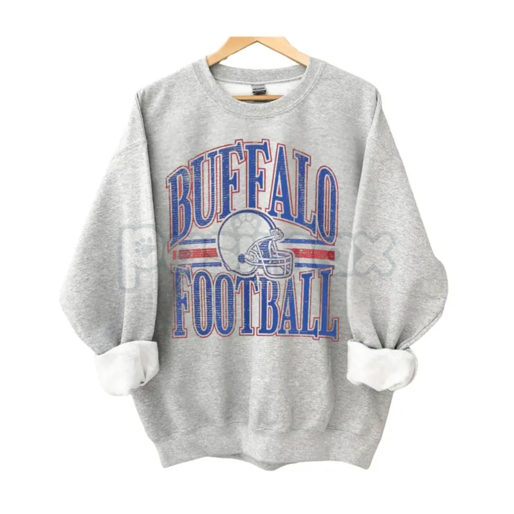 Pasimax Vintage All Team Football ASH GREY Crewneck Sweatshirt – Retro Collegiate Sports Fan Gear — back view