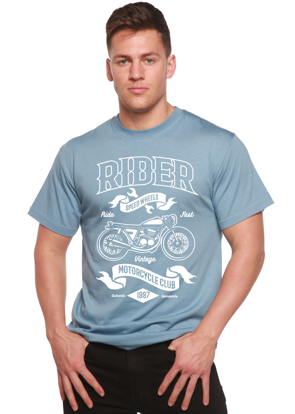 Spun Bamboo Rider Spun Bamboo® Men's Bamboo Viscose/Organic Cotton Short Sleeve Graphic T-Shirt — back view