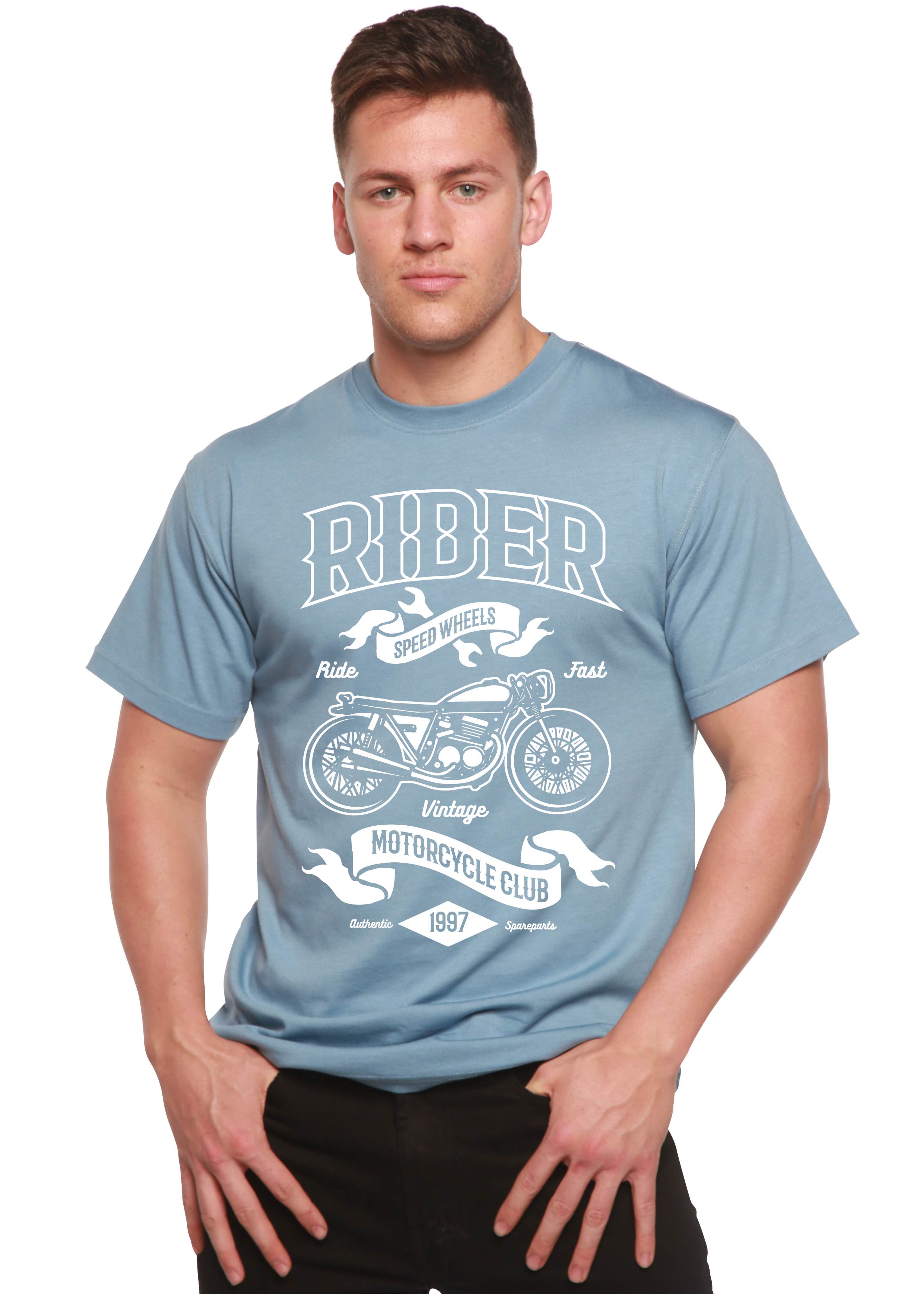 Spun Bamboo Rider Spun Bamboo® Men's Bamboo Viscose/Organic Cotton Short Sleeve Graphic T-Shirt — back view
