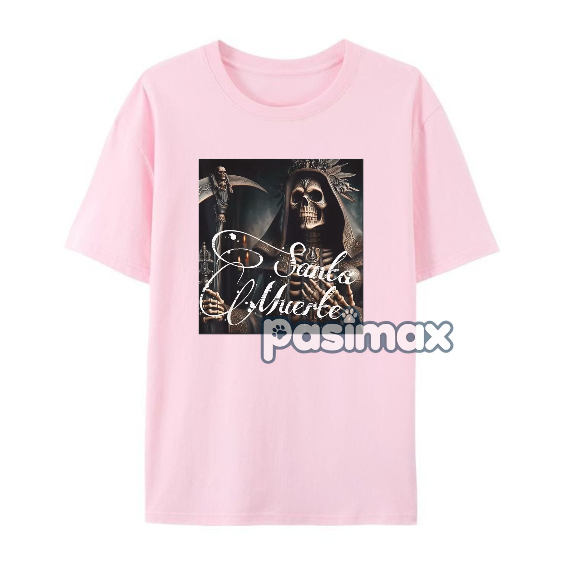 Pasimax Men's Santa Muerte Knight Graphic Tee — back view