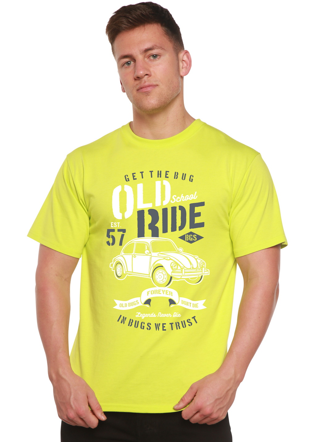 Spun Bamboo Old School Ride Spun Bamboo® Men's Bamboo Viscose/Organic Cotton Short Sleeve Graphic T-Shirt — in-use photo