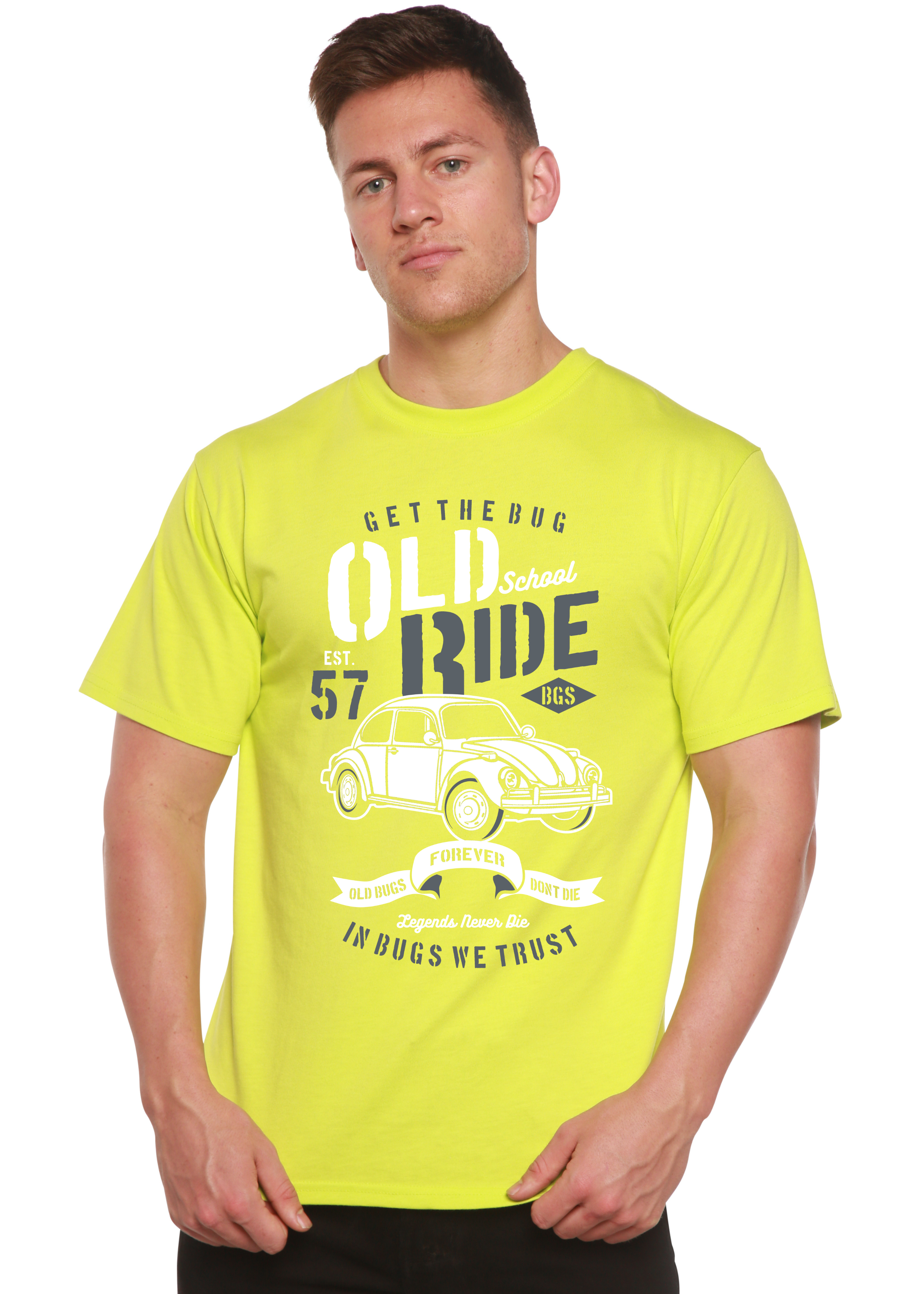 Spun Bamboo Old School Ride Spun Bamboo® Men's Bamboo Viscose/Organic Cotton Short Sleeve Graphic T-Shirt — in-use photo