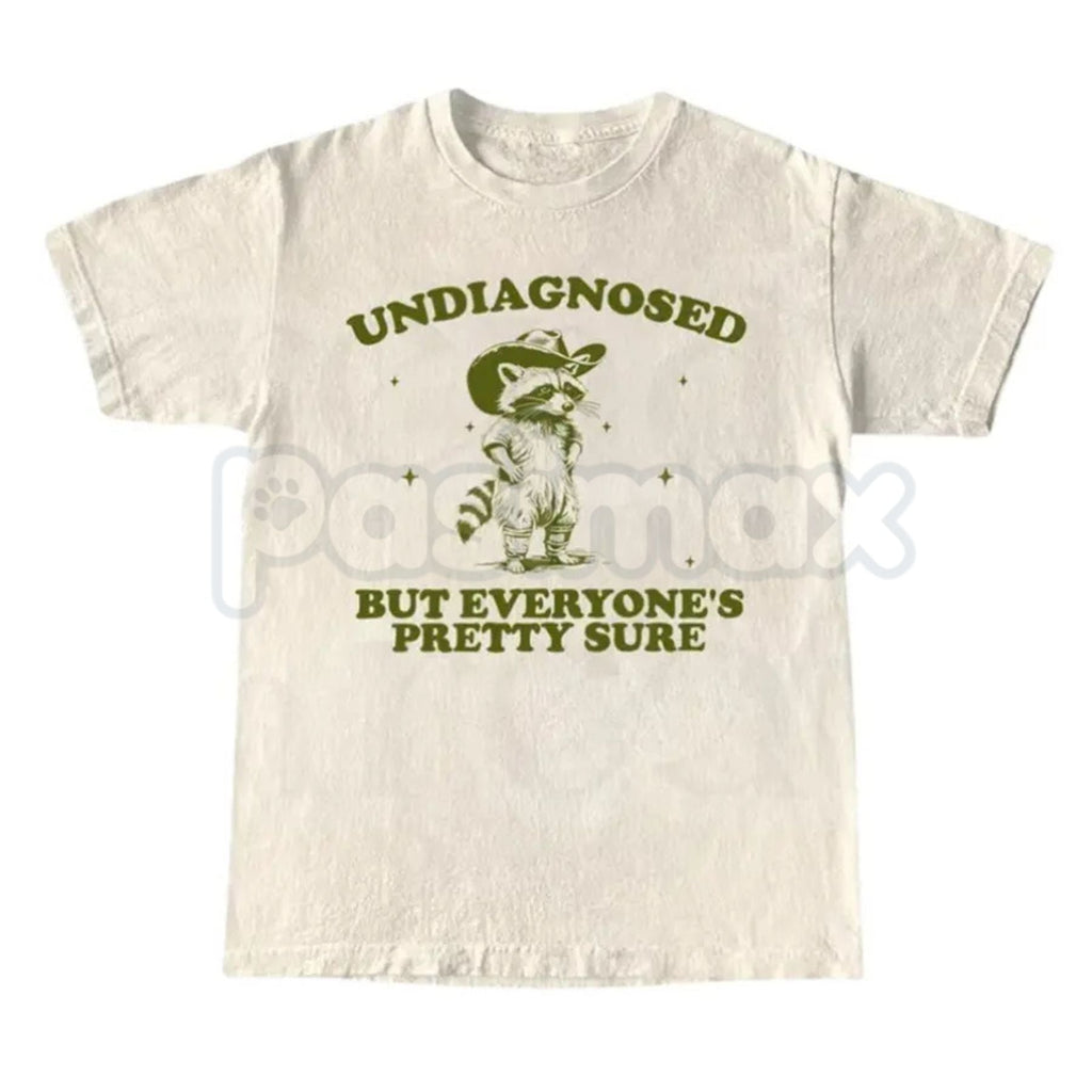 "Undiagnosed But Everyone's Pretty Sure" T-Shirt – Funny ADHD Meme Graphic Tee, Premium 100% Cotton Mental Health Awareness Top, Soft Lived-In Heavyweight Relatable Neurospicy Shirt, Made in USA