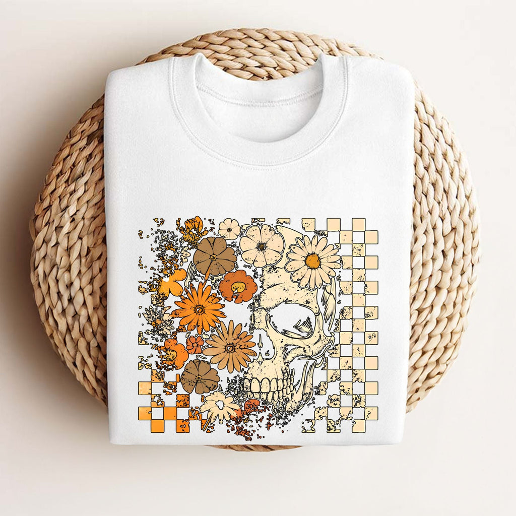 Pasimax Skull and Flowers T-Shirt — back view