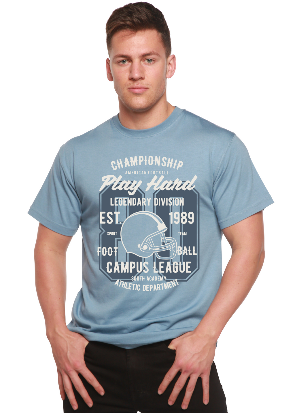 Spun Bamboo Play Hard Spun Bamboo® Men's Bamboo Viscose/Organic Cotton Short Sleeve Graphic T-Shirt — back view