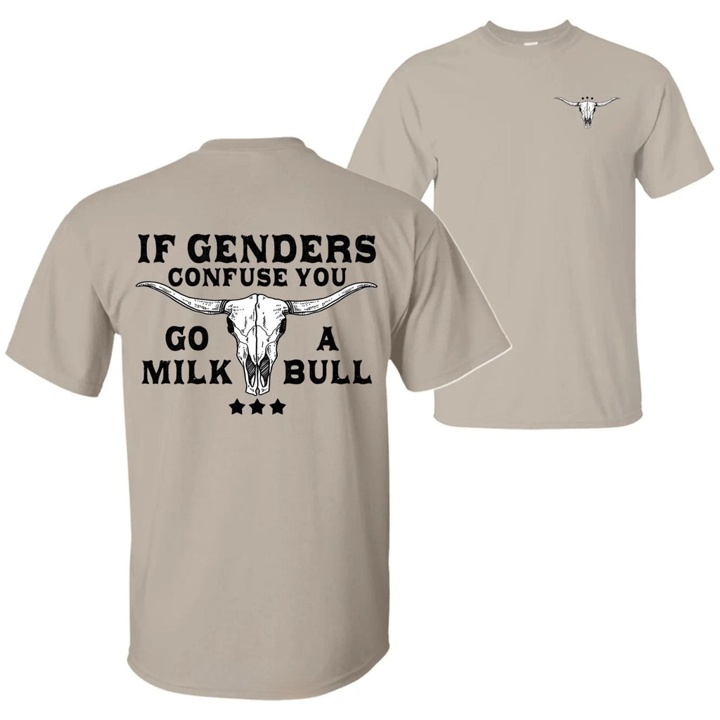Pasimax "If Gender Confuse You..." Funny Sarcastic T-Shirt - 2-Sided Unisex Quote Tee, Humor Apparel — back view