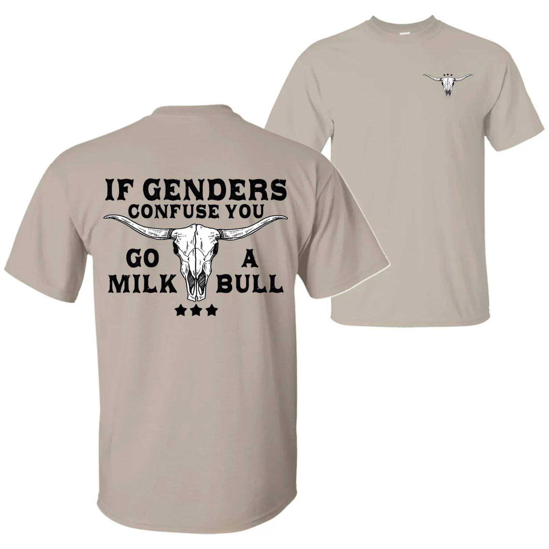Pasimax "If Gender Confuse You..." Funny Sarcastic T-Shirt - 2-Sided Unisex Quote Tee, Humor Apparel — back view