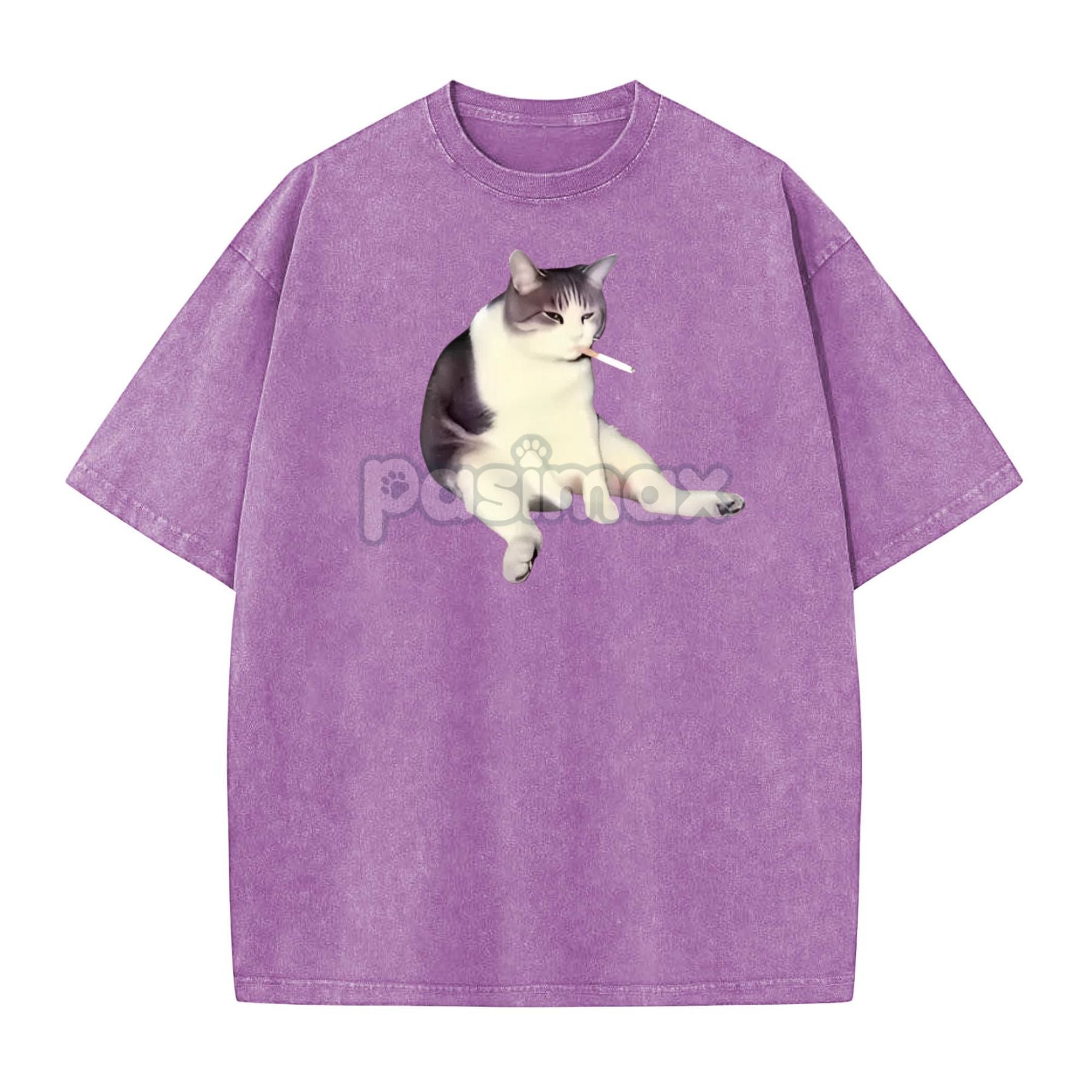 Pasimax 'Cat Smoke' Funny Animal Graphic Tee — back view