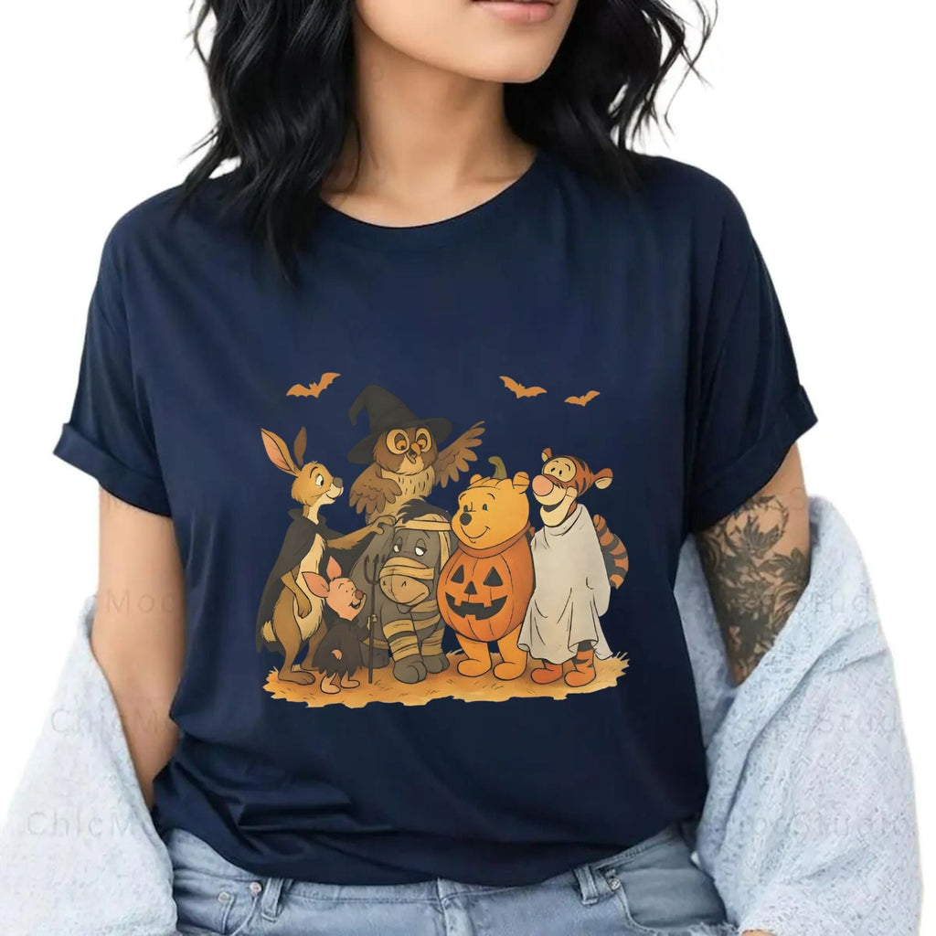 Pasimax Vintage Halloween Animal Friends T-Shirt — back view