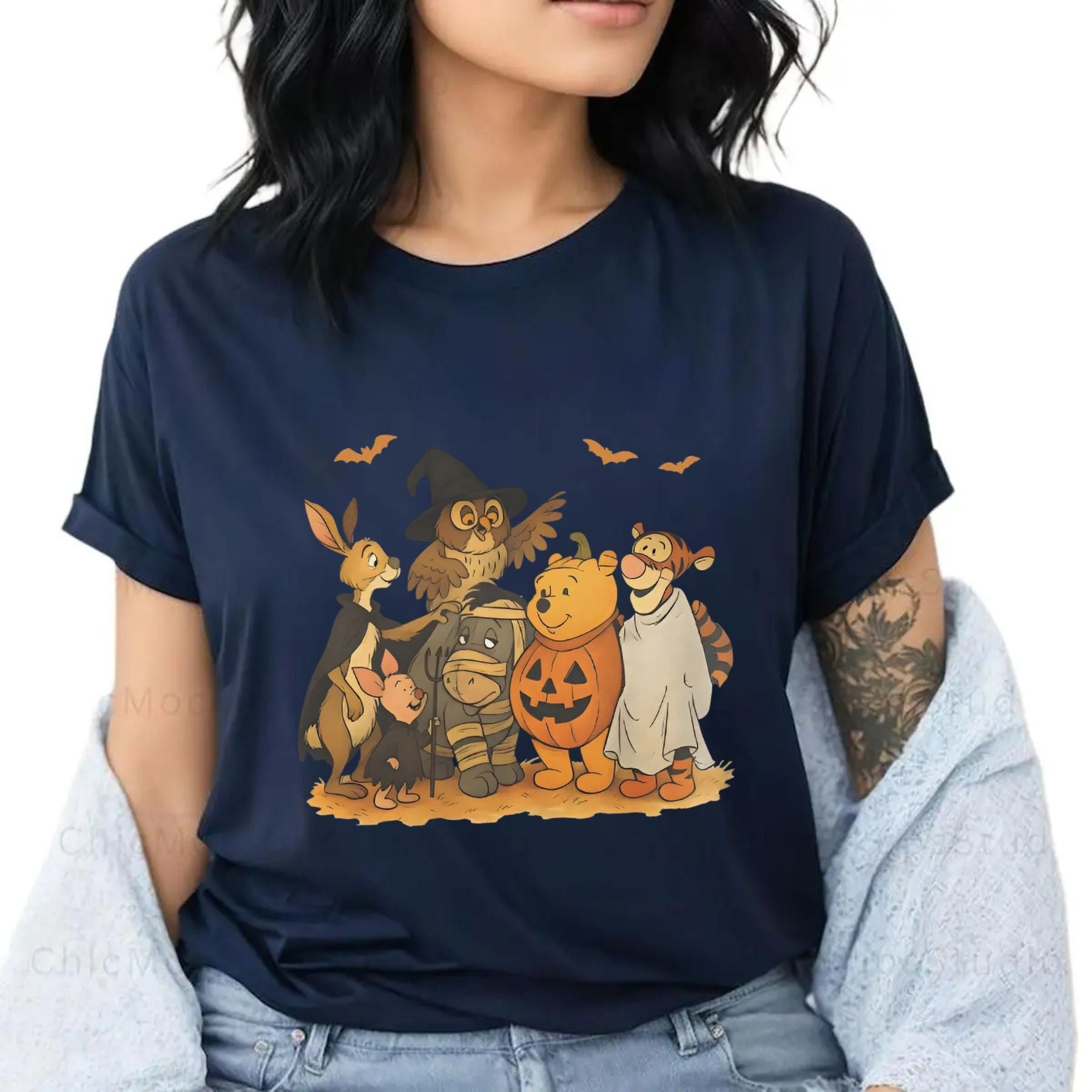 Pasimax Vintage Halloween Animal Friends T-Shirt — back view