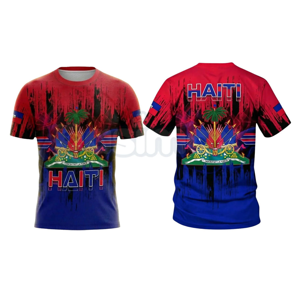 Men's Haiti Football Jersey – Comfortable Ethnic Pattern Sports Shirt, Haitian Pride Fan Apparel
