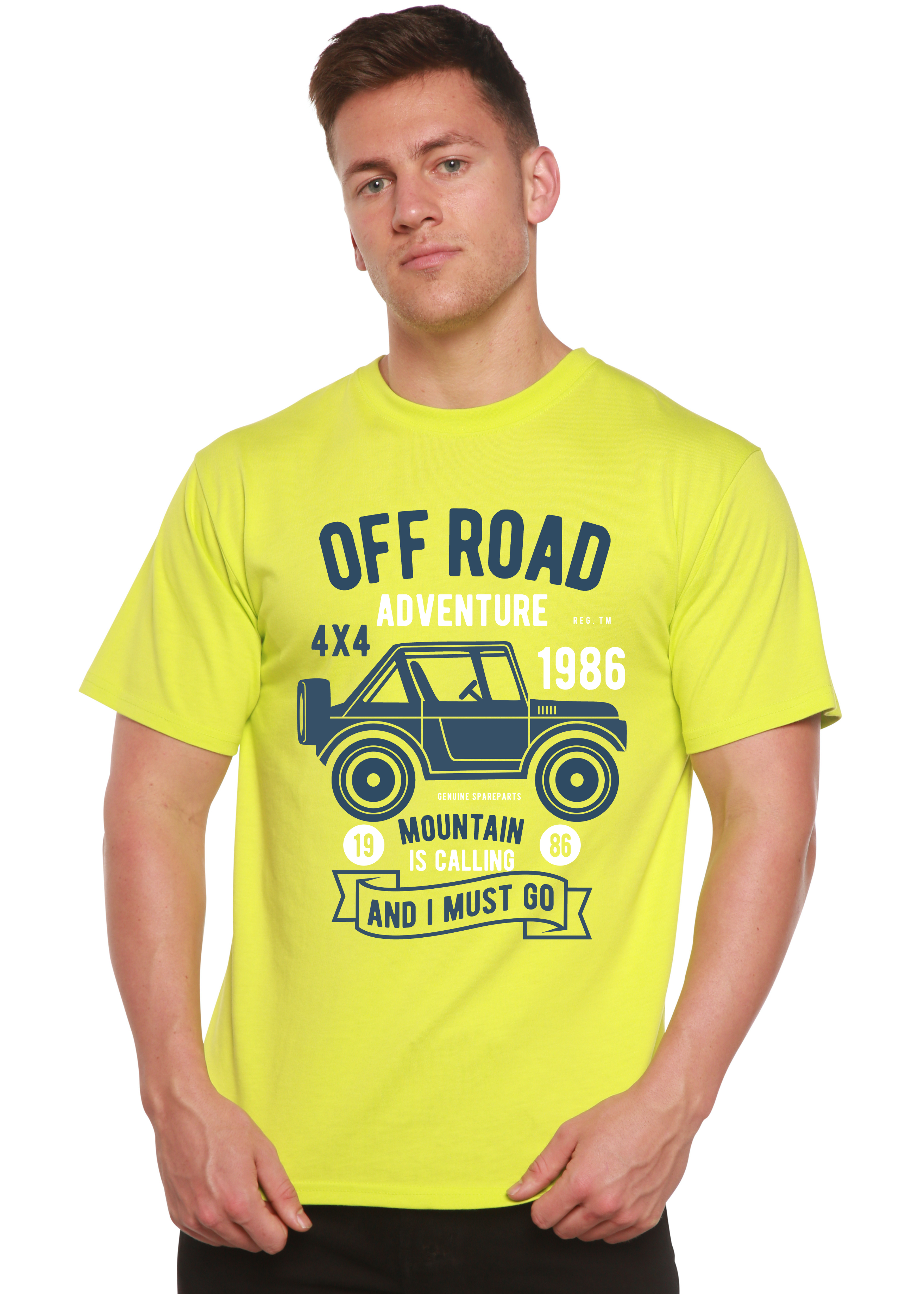 Spun Bamboo Off Road Adventure Spun Bamboo® Men's Bamboo Viscose/Organic Cotton Short Sleeve Graphic T-Shirt — in-use photo
