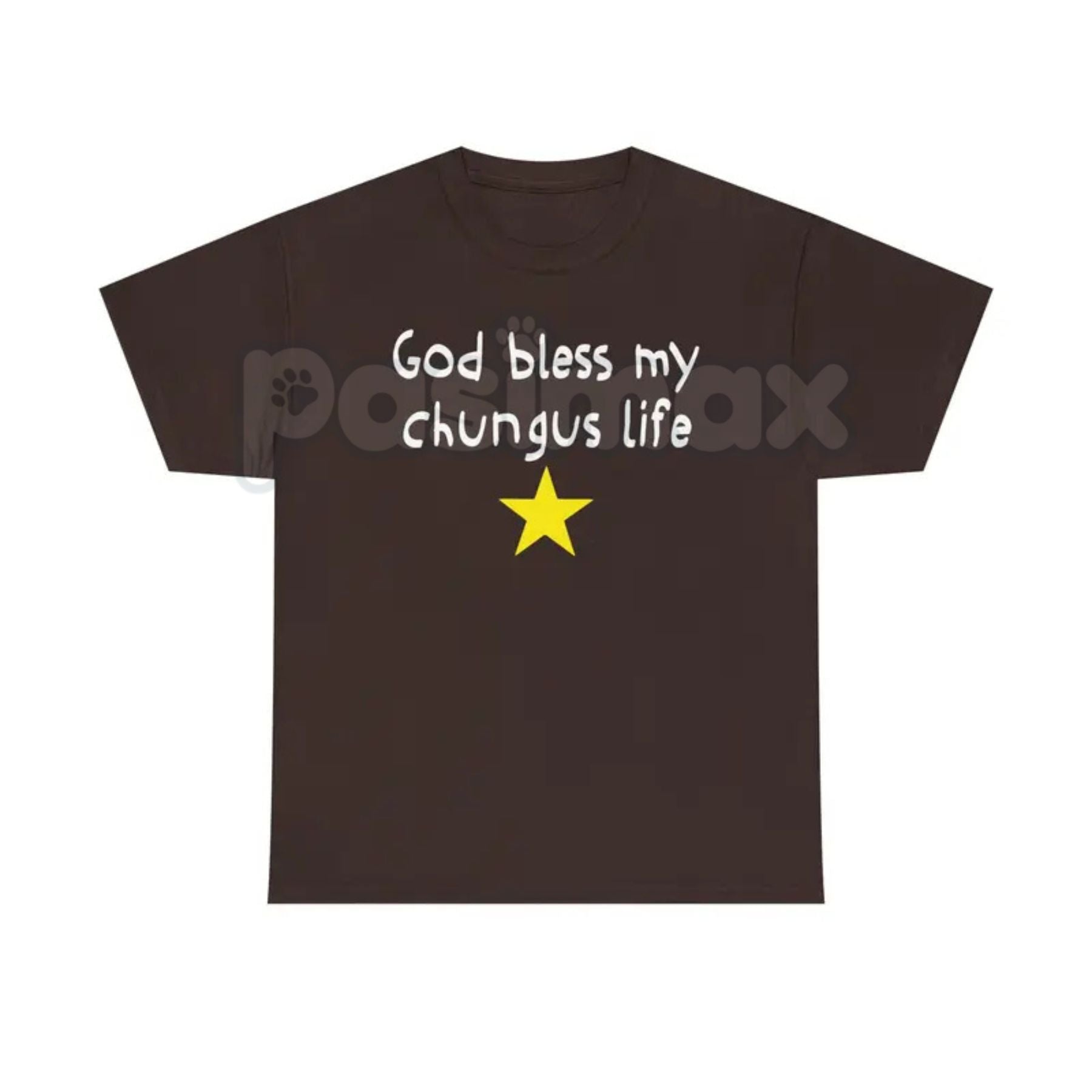 Pasimax "God Bless My Chungus Life" Funny T-Shirt - Ironic Big Chungus Meme Tee, Sarcastic Religious Parody Shirt, Wholesome 