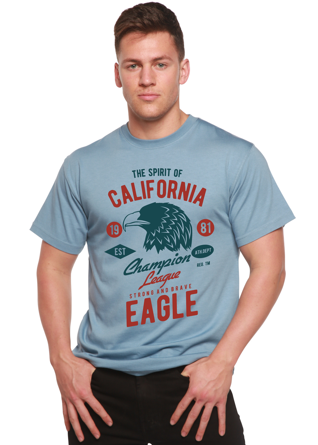 Spun Bamboo The Spirit of Spun Bamboo® Men's Bamboo Viscose/Organic Cotton Short Sleeve Graphic T-Shirt — alternative angle
