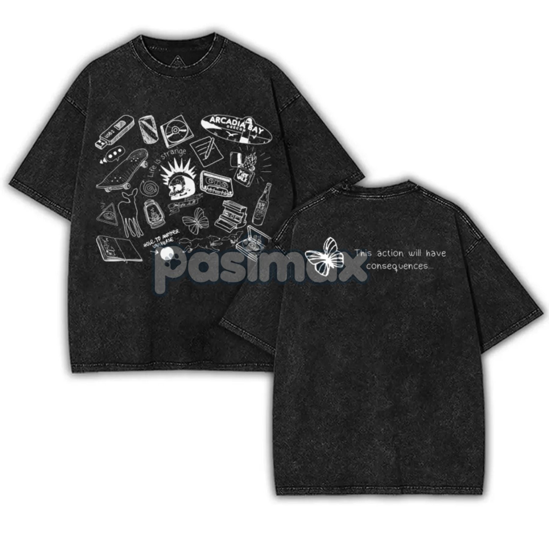 Pasimax Life is Strange Washed T-Shirt — back view