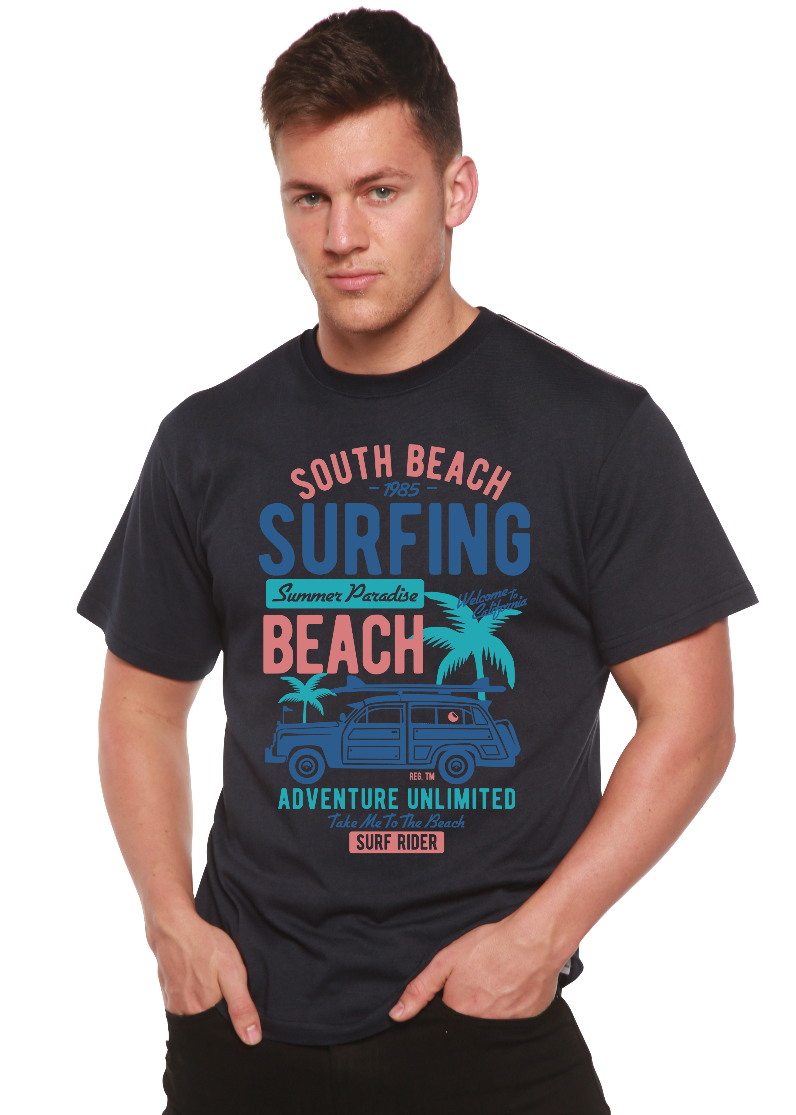 Spun Bamboo South Beach Spun Bamboo® Men's Bamboo Viscose/Organic Cotton Short Sleeve Graphic T-Shirt — alternative angle
