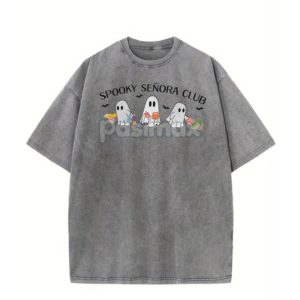 Pasimax "Spooky Señora Club" Vintage Acid Wash T-Shirt — back view