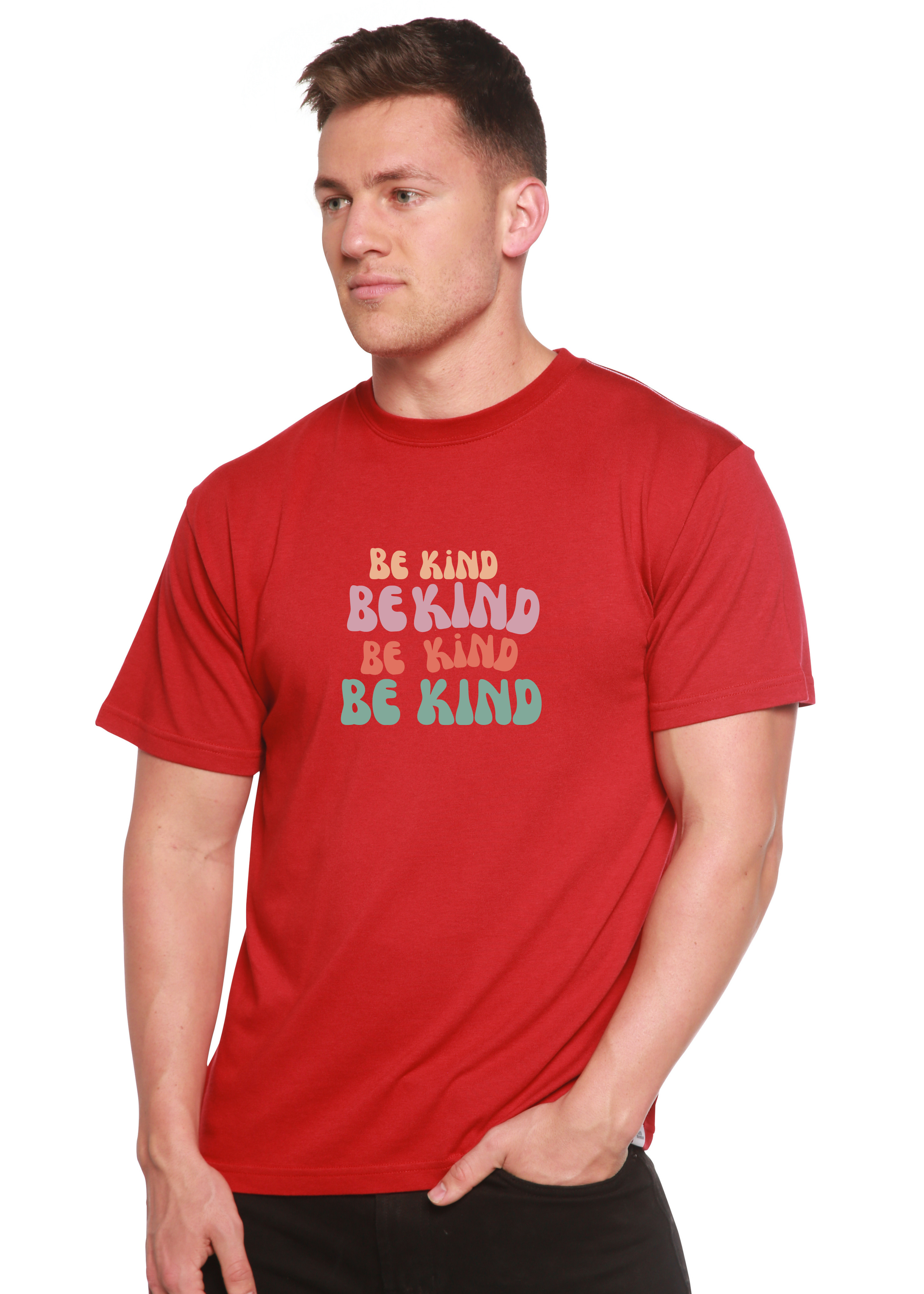 Spun Bamboo Be Kind Men's Bamboo Viscose/Organic Cotton Short Sleeve Graphic T-Shirt — in-use photo