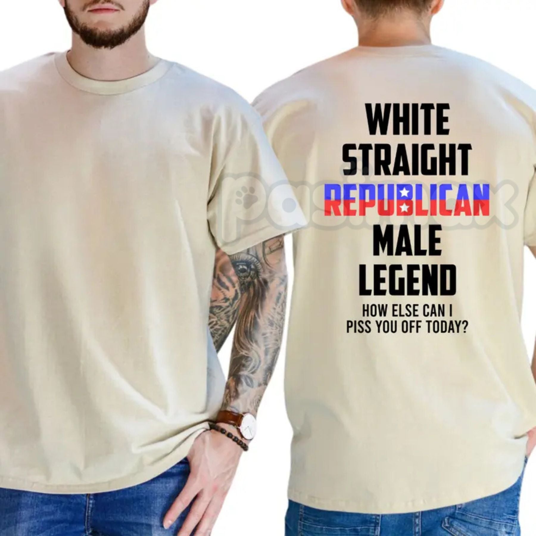 "White Straight Republican Male Legend" T-Shirt – Bold Identity Graphic Tee, Premium 100% Cotton Conservative Menswear, Soft Lived-In Heavyweight Heritage Shirt, Made in USA