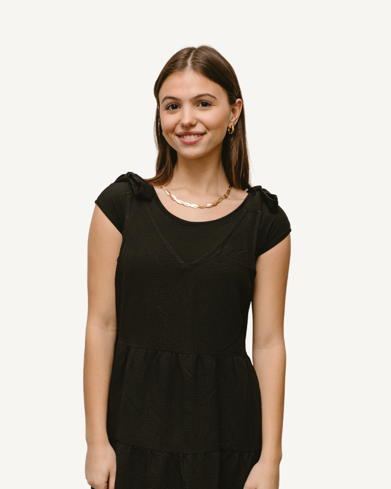 HALFTEE Layering Fashions Elegant Basic Cap Sleeve Halftee — detail shot 9