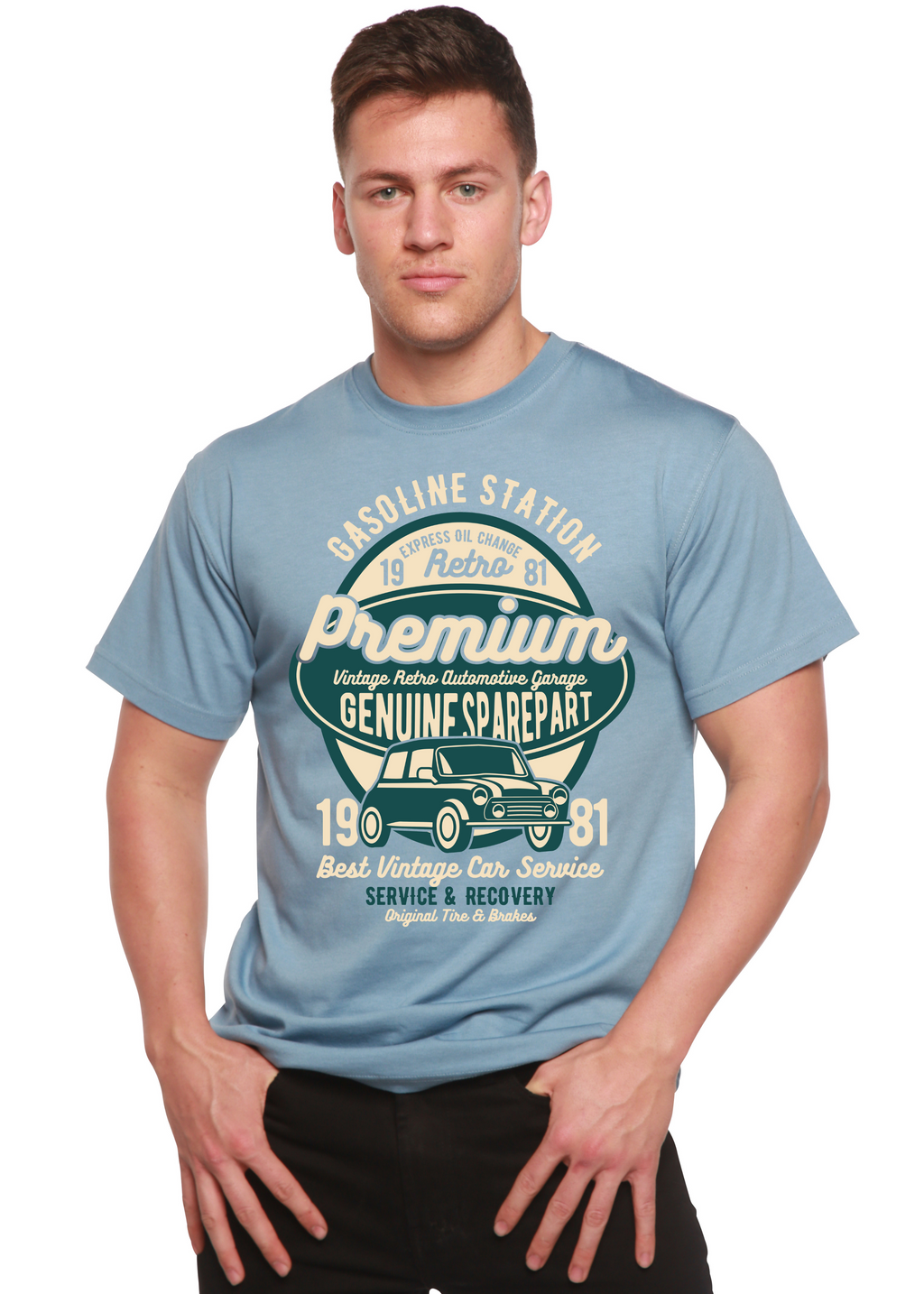 Spun Bamboo Premium Garage Spun Bamboo® Men's Bamboo Viscose/Organic Cotton Short Sleeve Graphic T-Shirt — back view