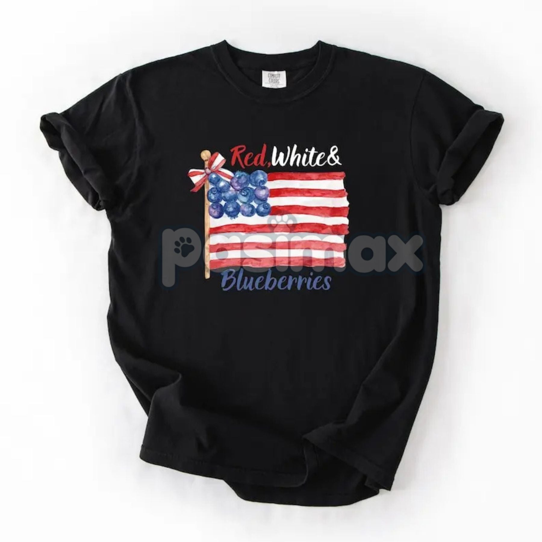 Pasimax 'Red, White and Blueberries' Comfort Colors T-Shirt — back view