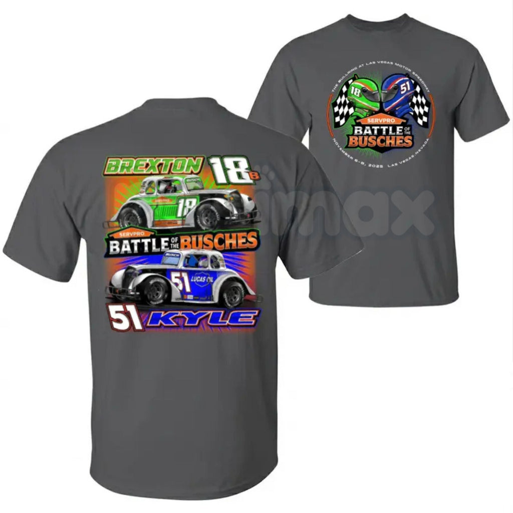 "Battle of the Busches" Racing T-Shirt – Retro NASCAR Style Fan Graphic Tee