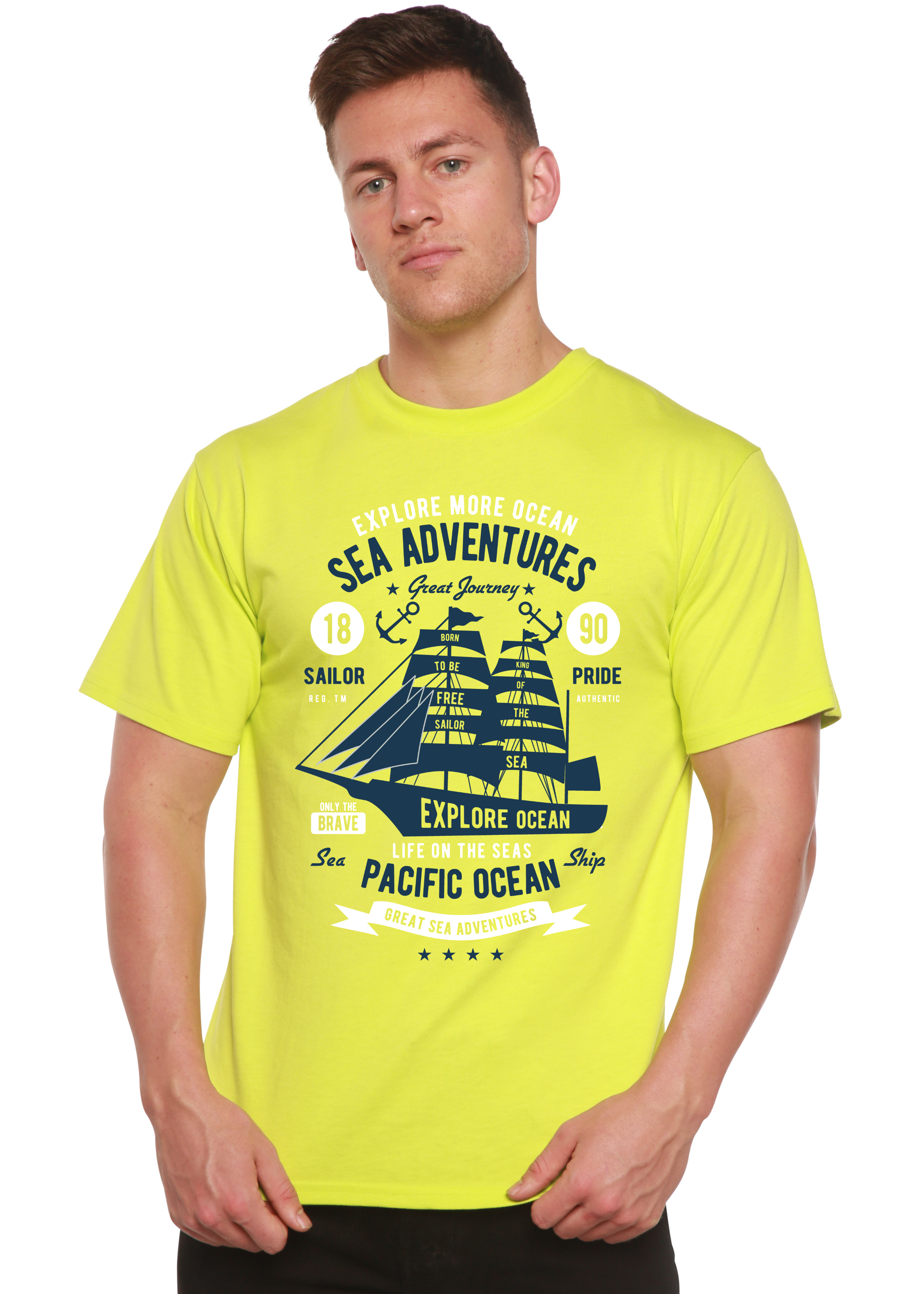 Spun Bamboo Sea Adventures Spun Bamboo® Men's Bamboo Viscose/Organic Cotton Short Sleeve Graphic T-Shirt — alternative angle