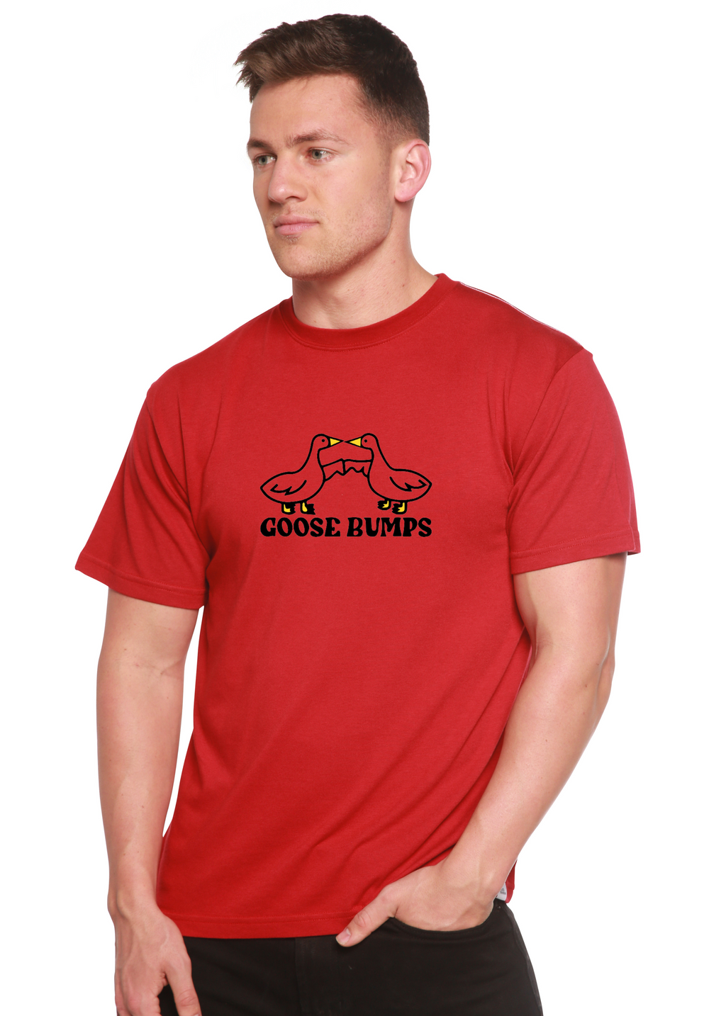 Spun Bamboo Goose Bumps Men's Bamboo Viscose/Organic Cotton Short Sleeve Graphic T-Shirt — back view