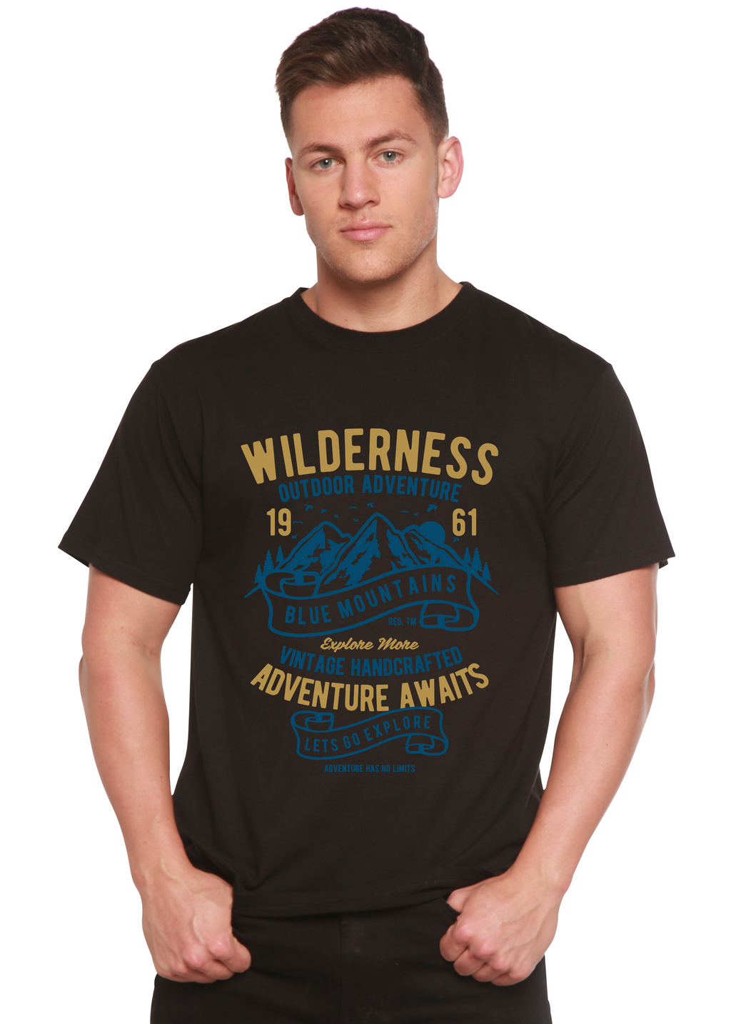 Spun Bamboo Wilderness Spun Bamboo® Men's Bamboo Viscose/Organic Cotton Short Sleeve Graphic T-Shirt — alternative angle
