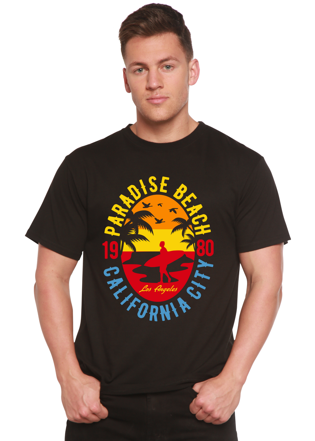 Spun Bamboo Sunshine Paradise Spun Bamboo® Men's Bamboo Viscose/Organic Cotton Short Sleeve Graphic T-Shirt — main product sh