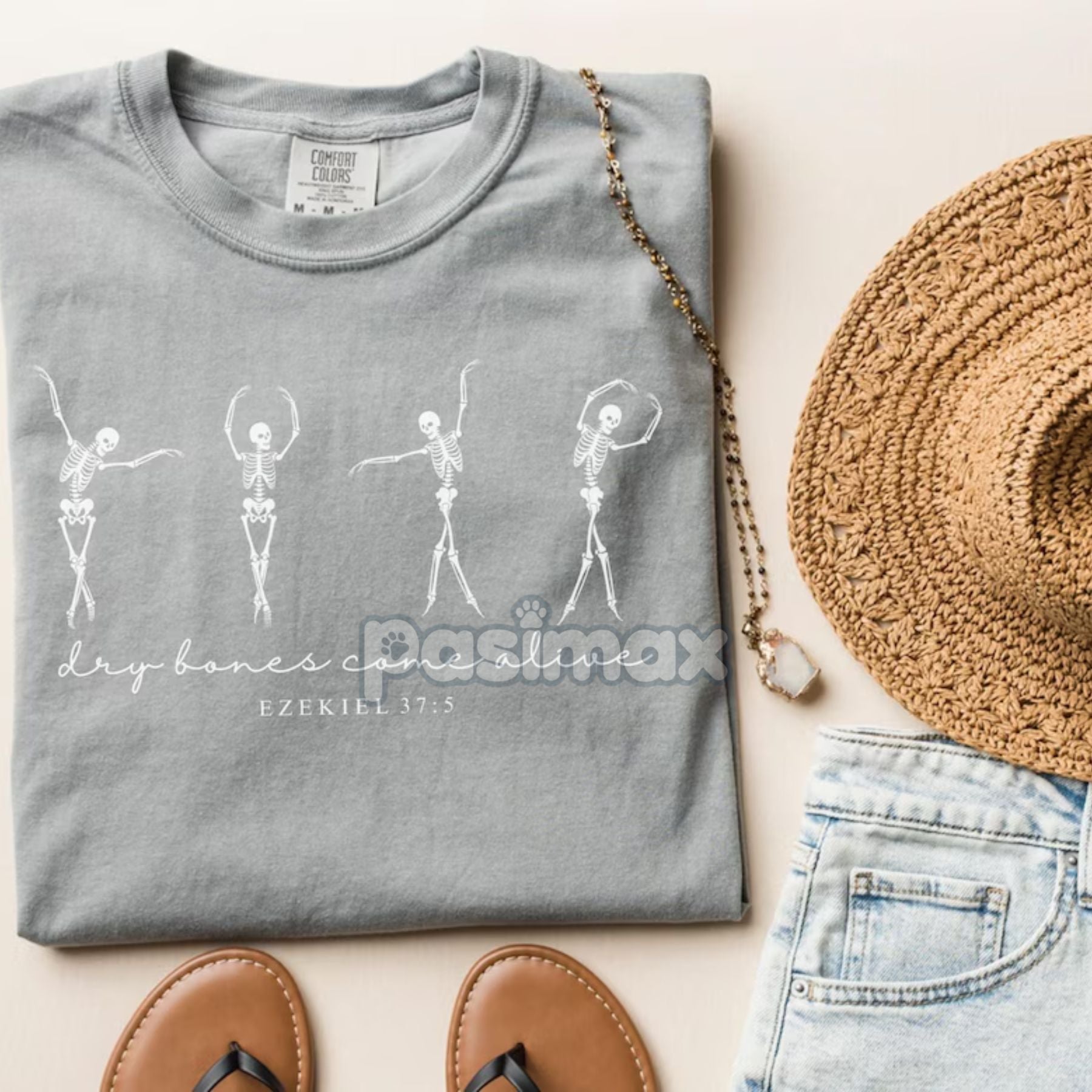 Pasimax 'Dry Bones Come Alive' Christian Halloween Shirt — back view