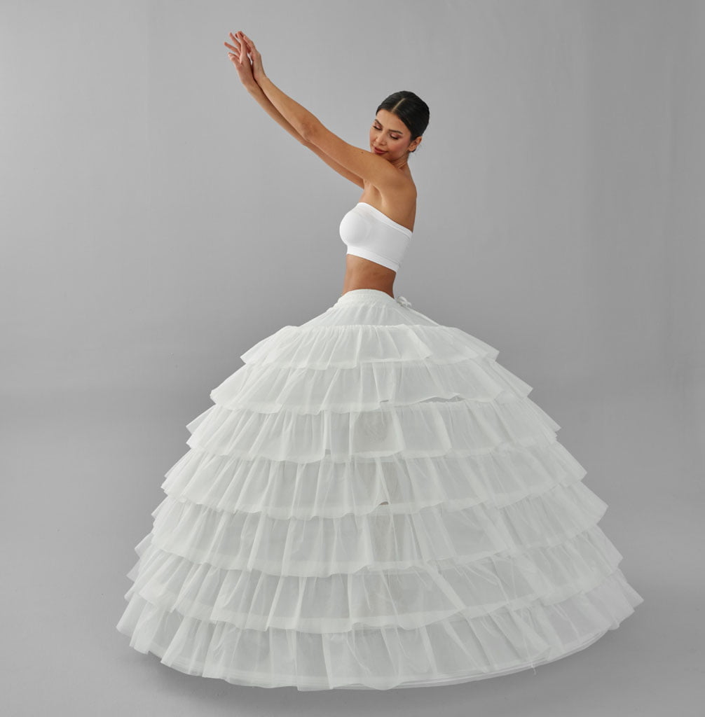Simple Wedding Dresses Ball Gown Crinoline Skirt -Quinceanera Petticoat Skirt – Bridal Port, view 4
