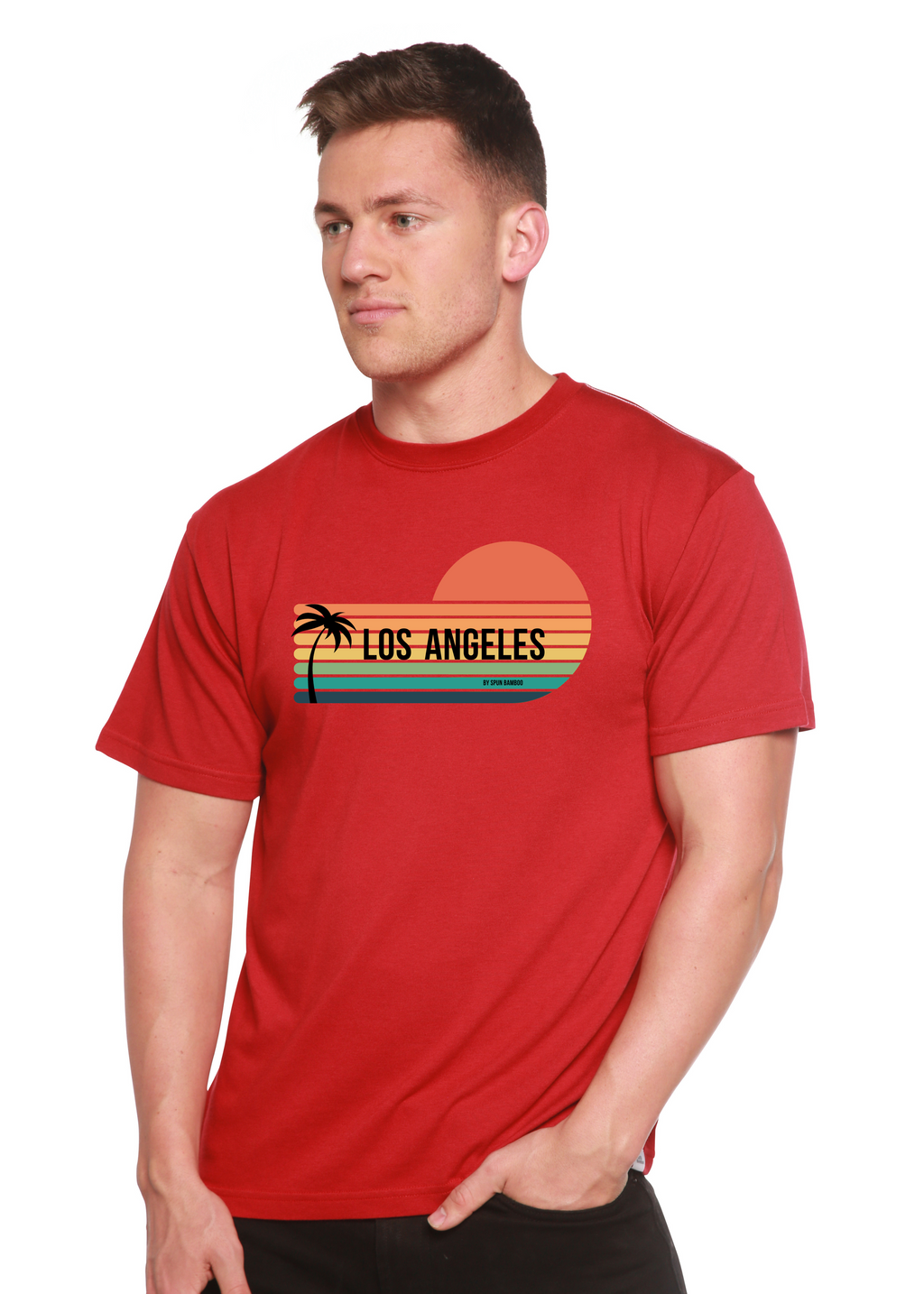 Spun Bamboo Los Angeles Spun Bamboo Unisex Bamboo Viscose/Organic Cotton Short Sleeve Graphic T-Shirt — packaging