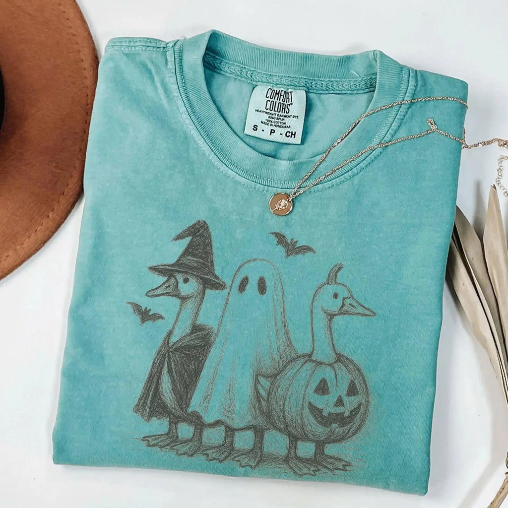 Pasimax Comfort Colors Goose Halloween Shirt — back view