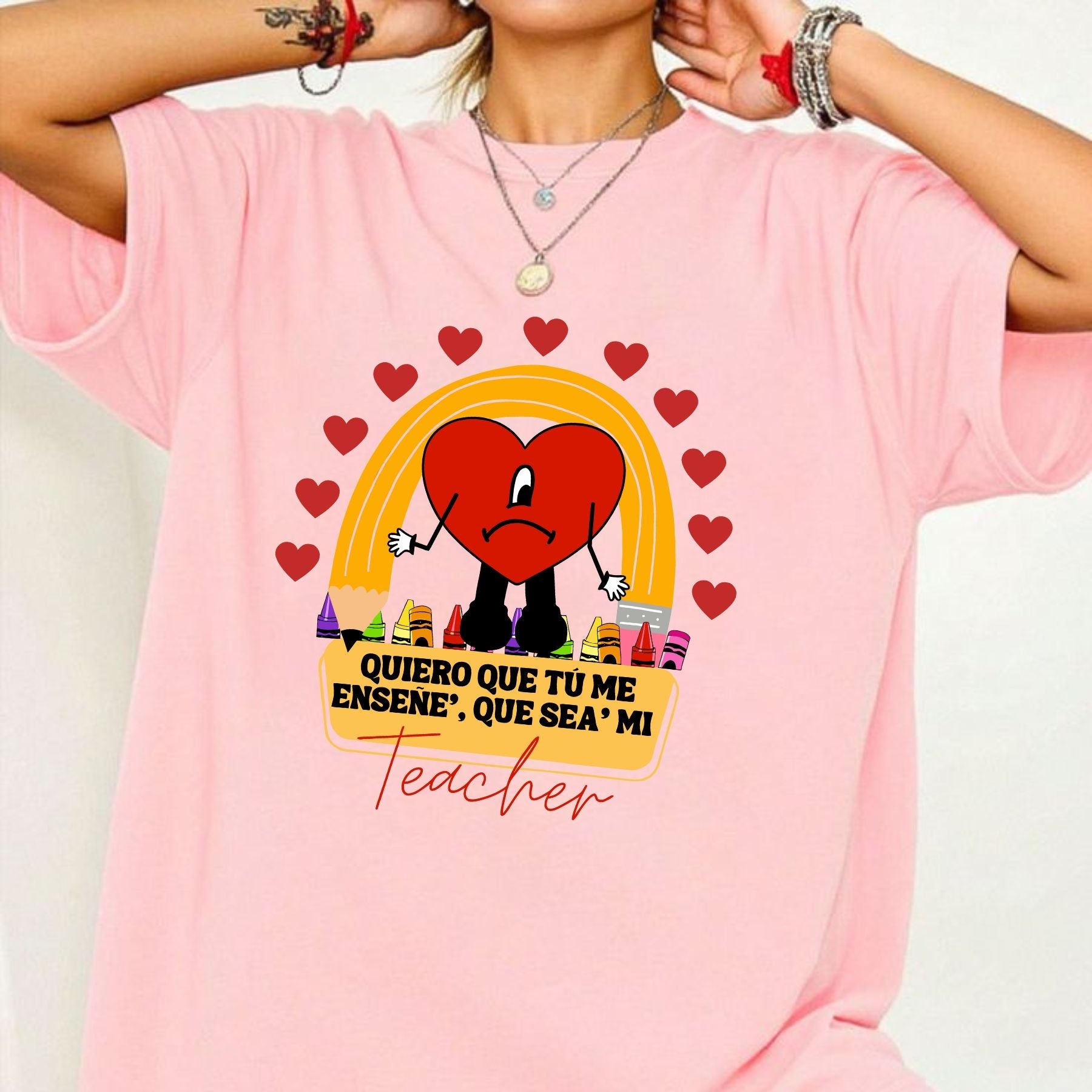 Pasimax "Quiero Que Seas Mi Teacher" Camiseta Unisex — back view