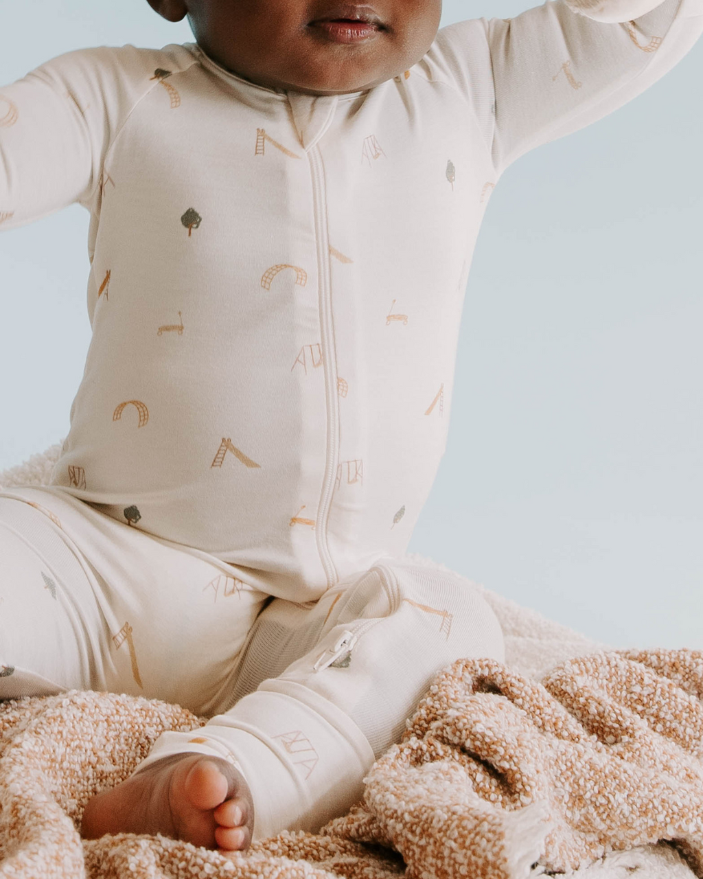 Dear Hayden Tencel Lyocell Footy Pajamas — detail close-up