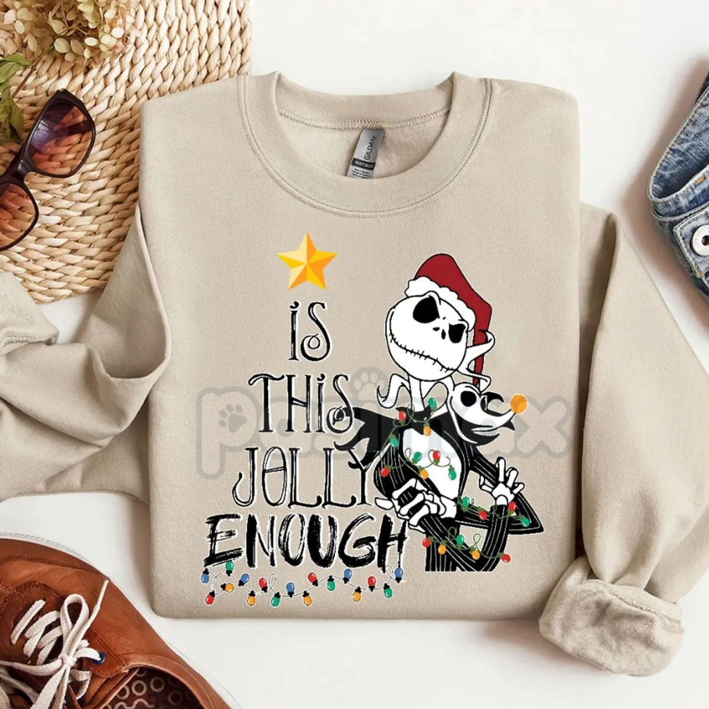 Pasimax Jack Skellington Christmas Bundle: "Is This Jolly Enough?" & Zero Dog Holiday Sweatshirts — back view