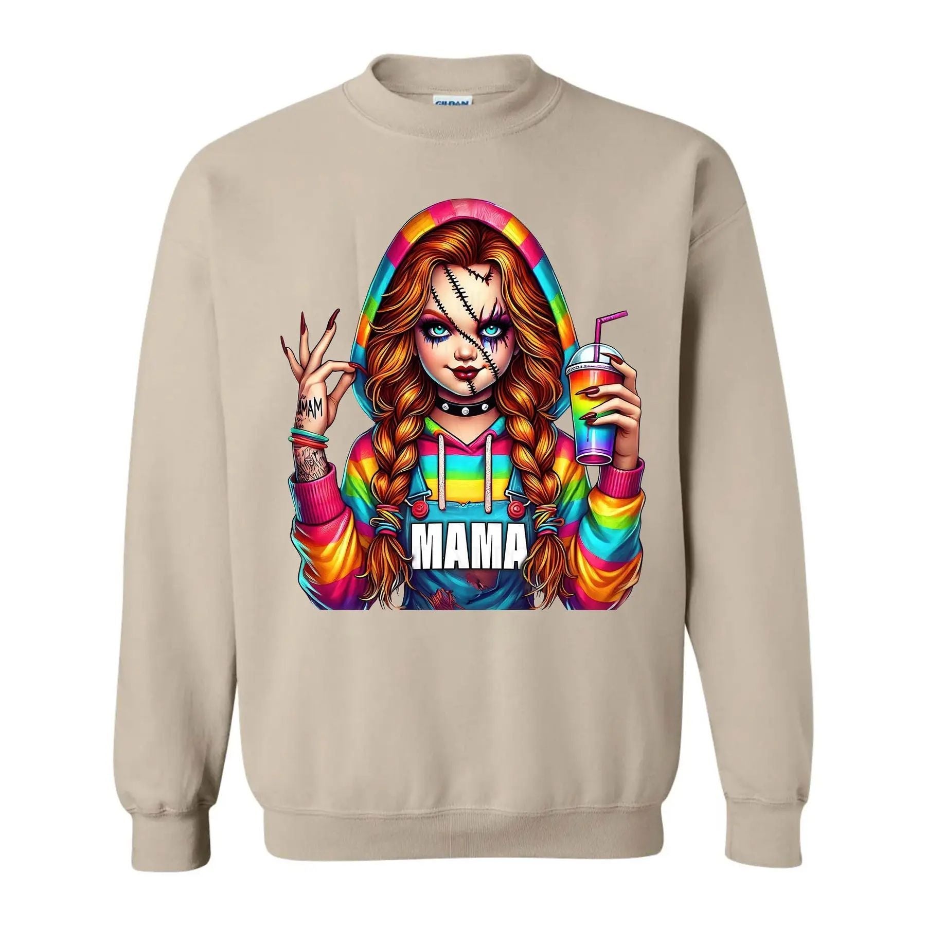 Pasimax Halloween Spooky Mama Sweatshirt – Cool & Funny Mom Gift — back view