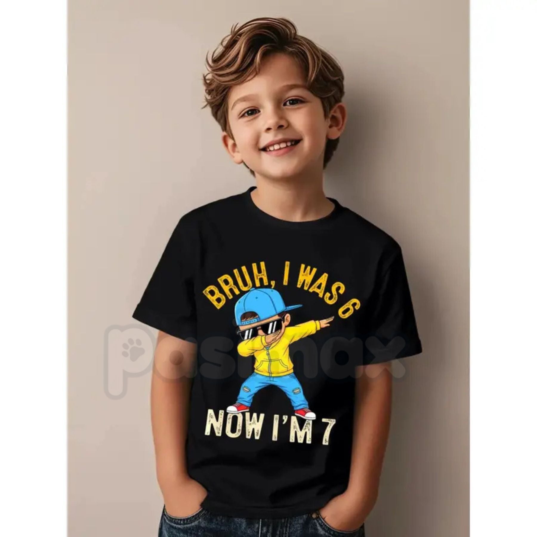 "Bruh I Was 6 Now I'm 7" Birthday T-Shirt – Funny Kid's Dabbing Graphic Tee