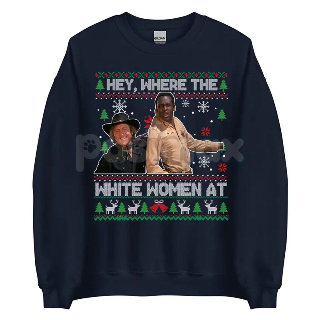 Pasimax "Excuse Me While I Whip This Out" Ugly Christmas Sweater | Blazing Saddles Movie Quote Jumper | Western Comedy Holida