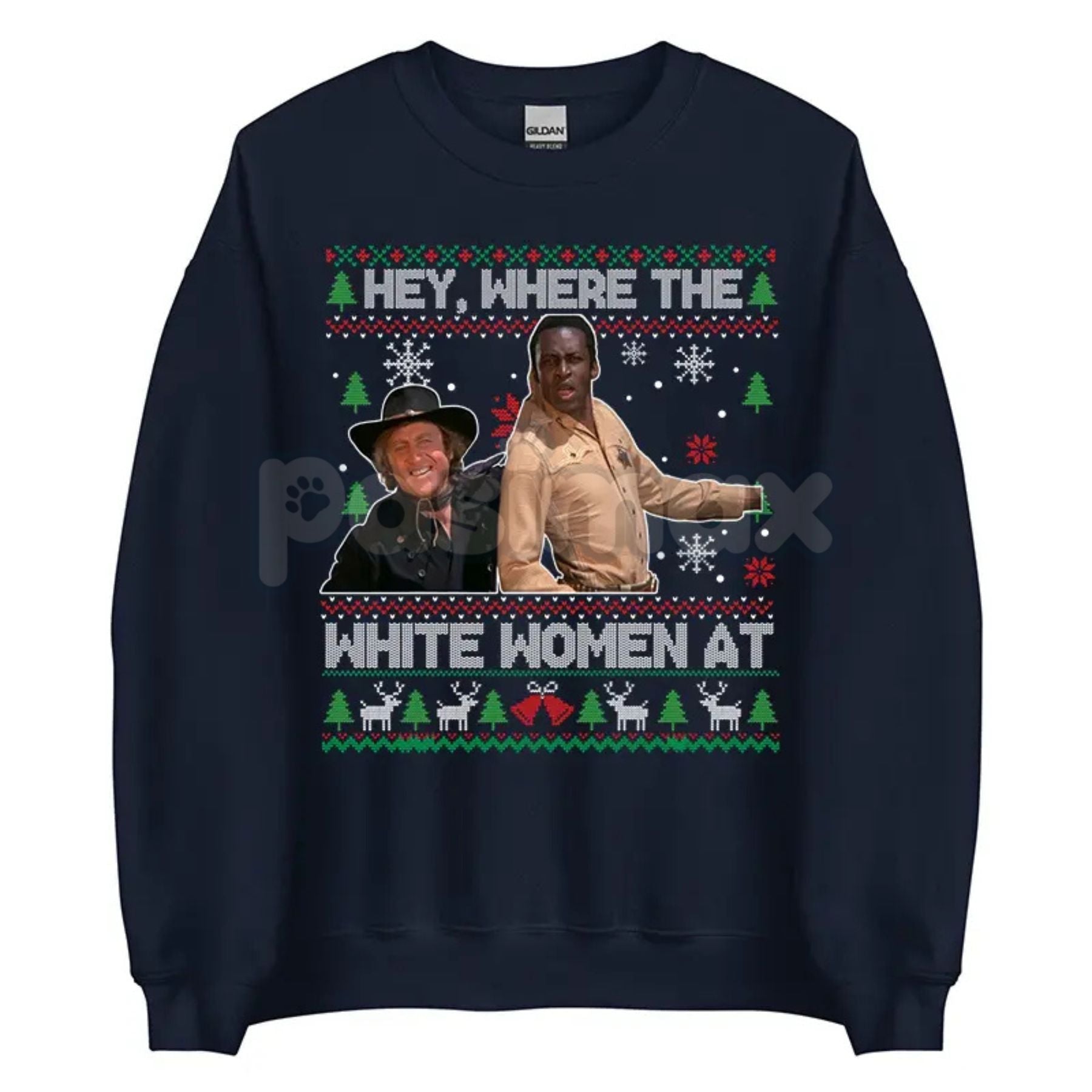 Pasimax "Excuse Me While I Whip This Out" Ugly Christmas Sweater | Blazing Saddles Movie Quote Jumper | Western Comedy Holida