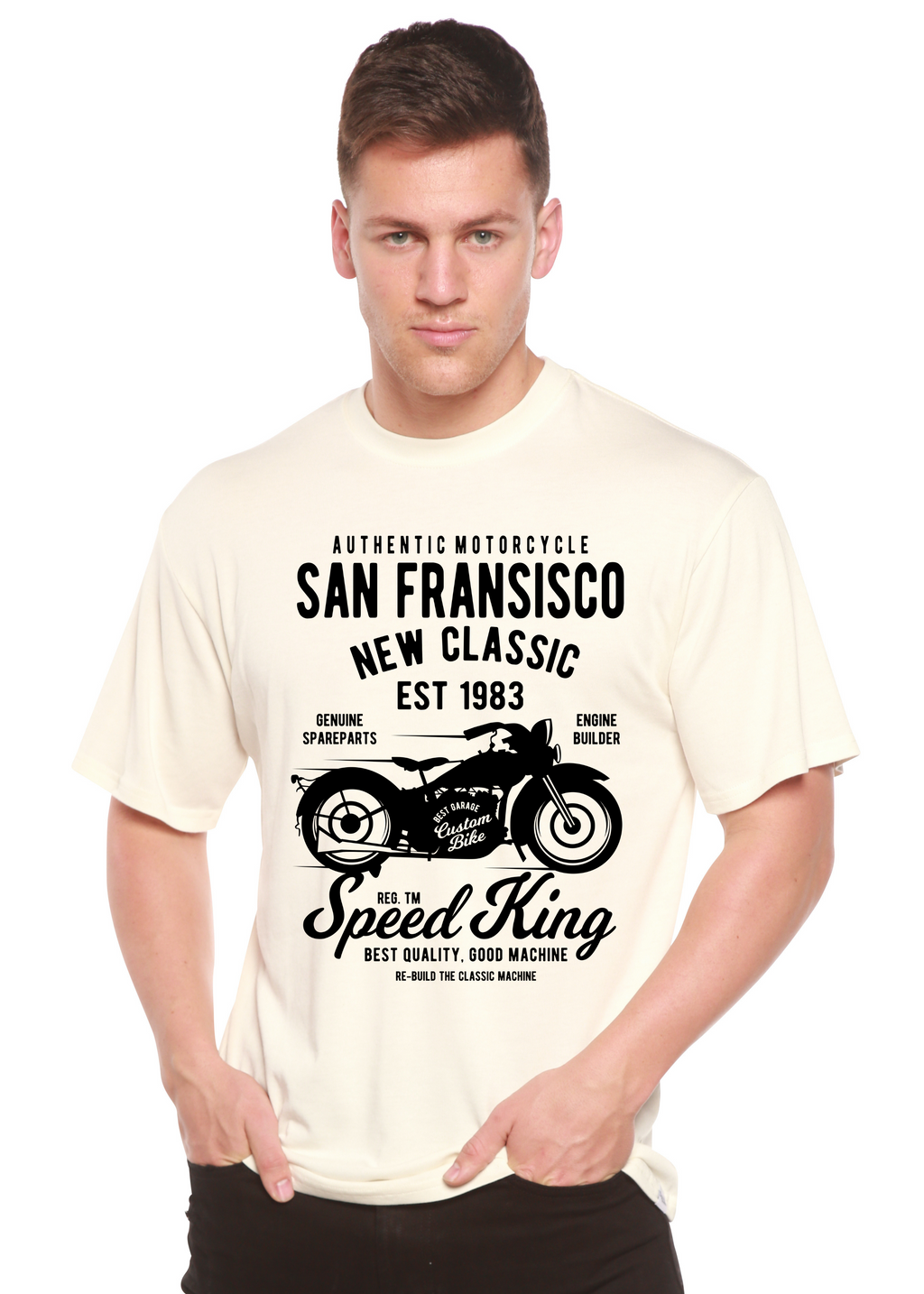 Spun Bamboo San Fransisco Spun Bamboo® Men's Bamboo Viscose/Organic Cotton Short Sleeve Graphic T-Shirt — main product shot