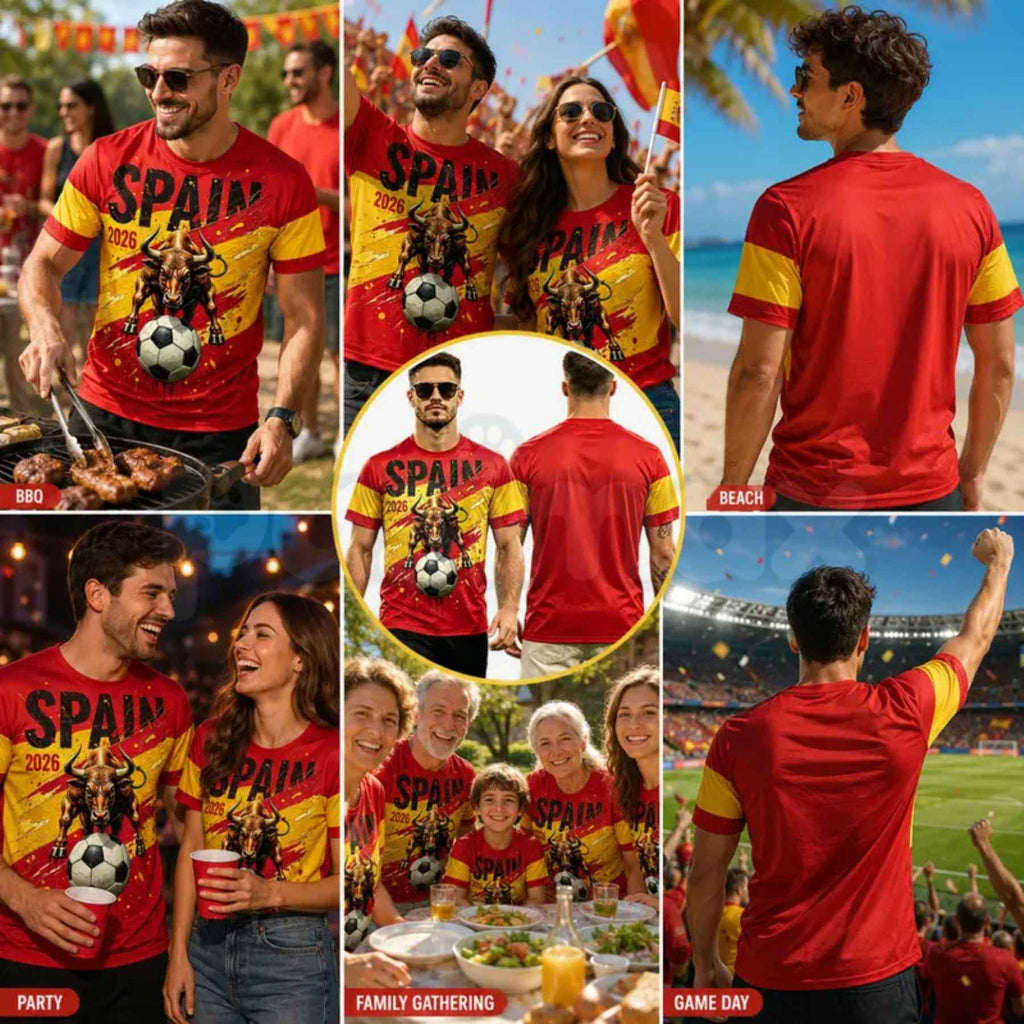 2026 Spain Soccer T-Shirt for Men – Spanish Football Fan Tee, National Team Pride Sportswear